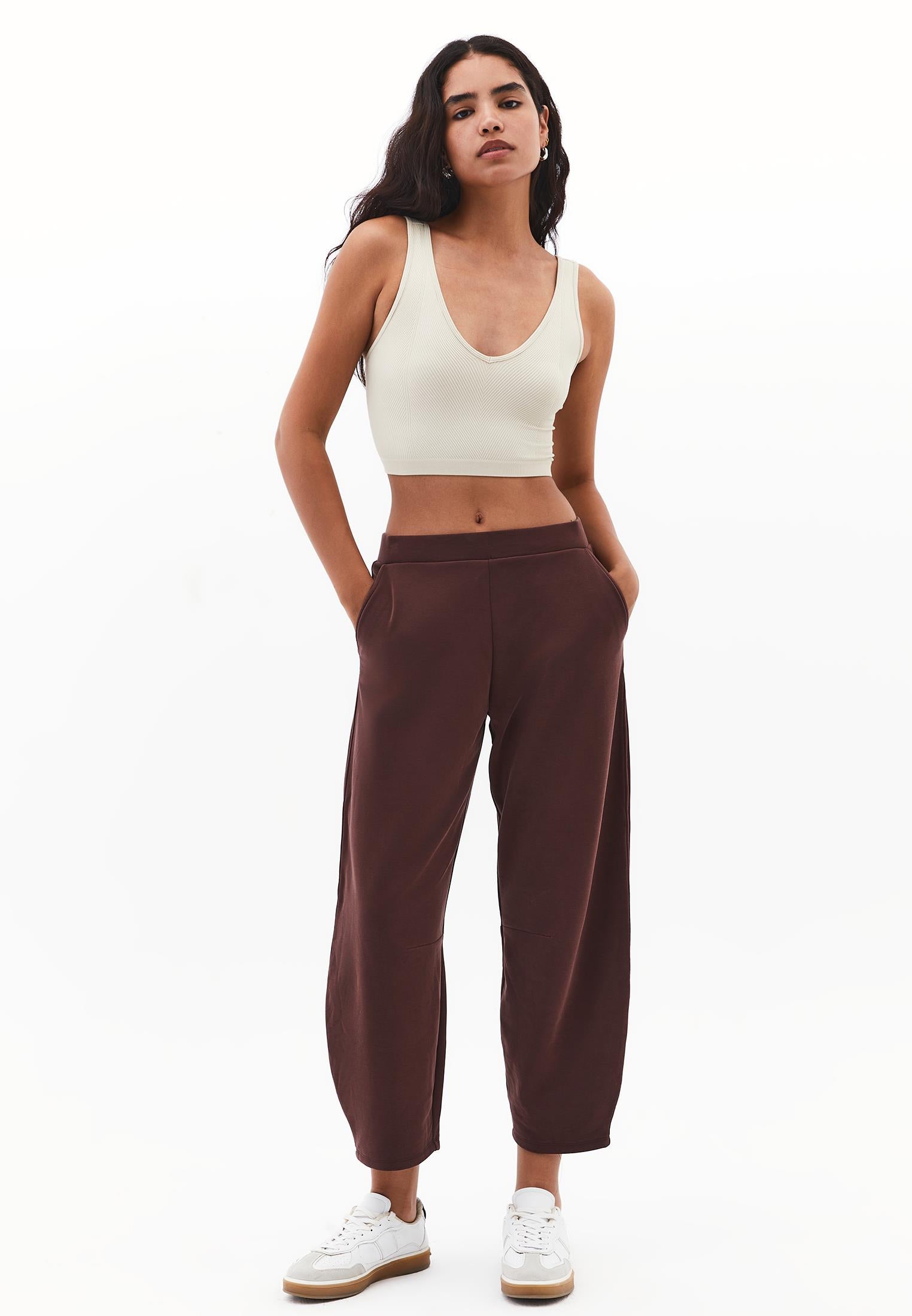 Barrel Leg Pants - BITTER CHOCOLATE
