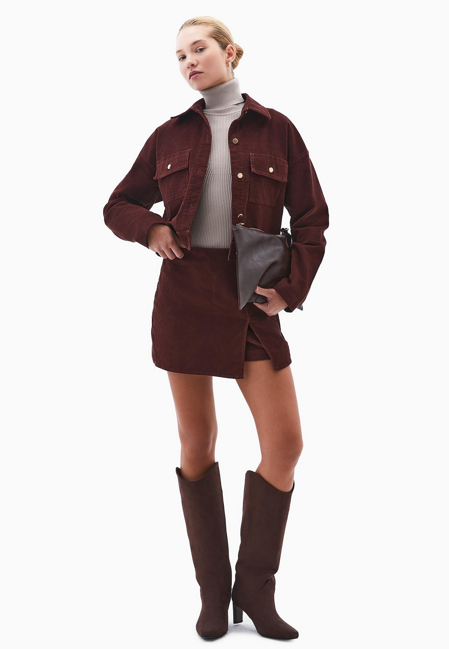 Ultra High Waist Shorts - BITTER CHOCOLATE