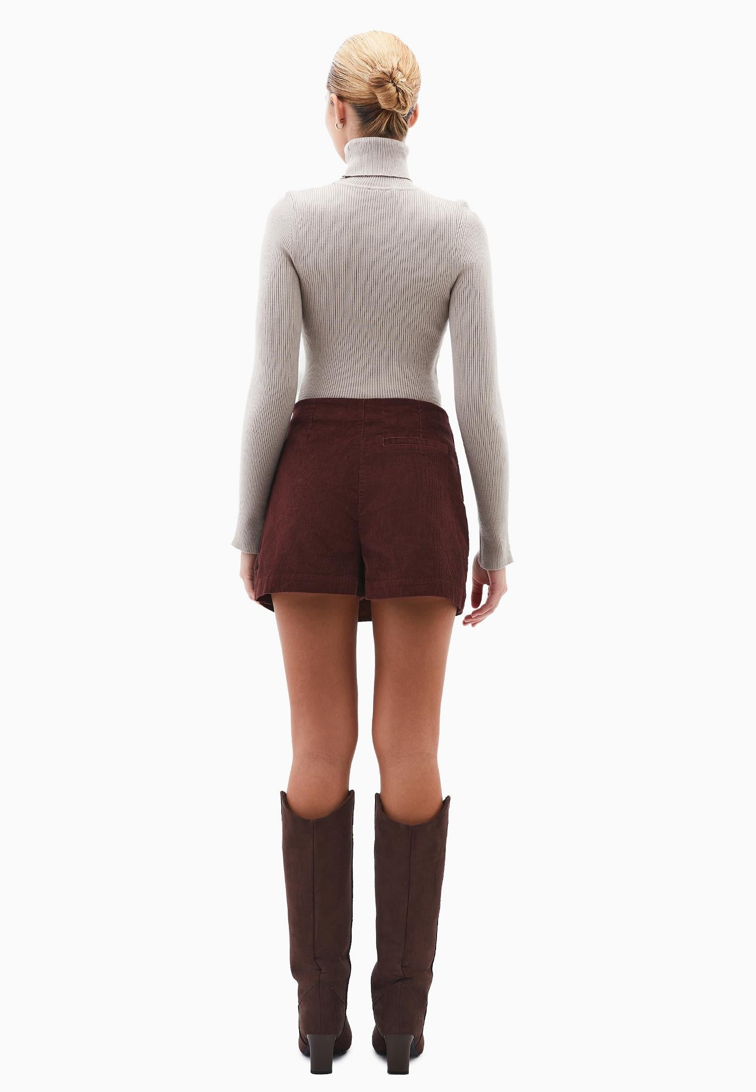 Ultra High Waist Shorts - BITTER CHOCOLATE