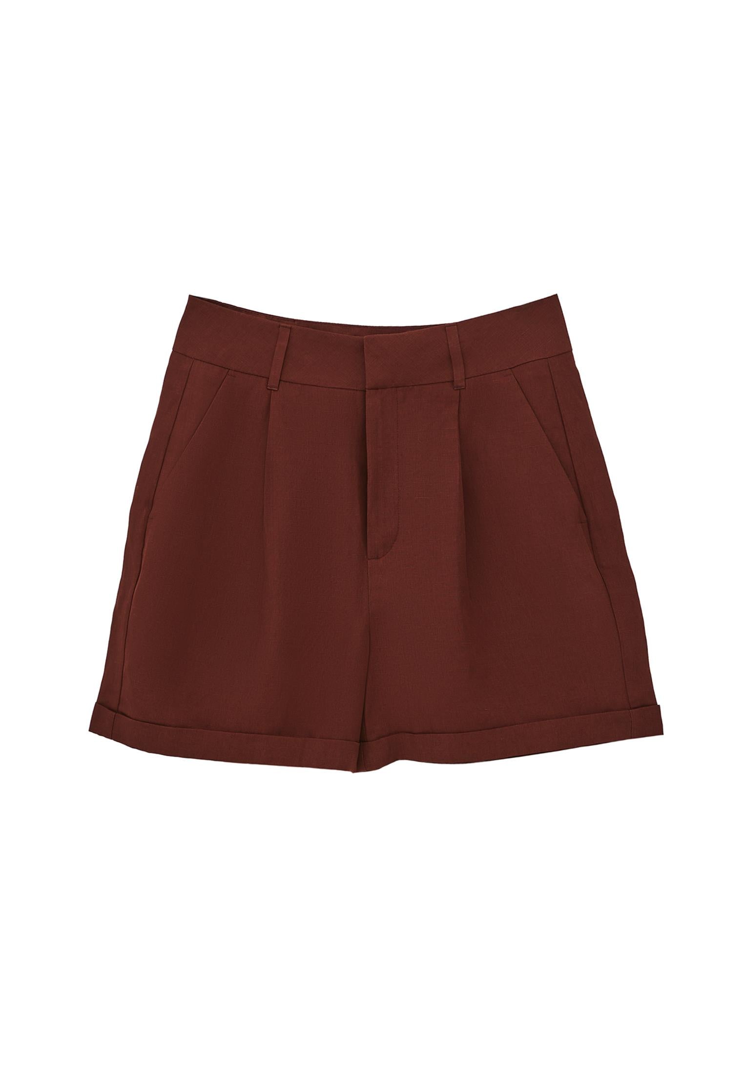 Ultra High Waist Short Shorts - BITTER CHOCOLATE