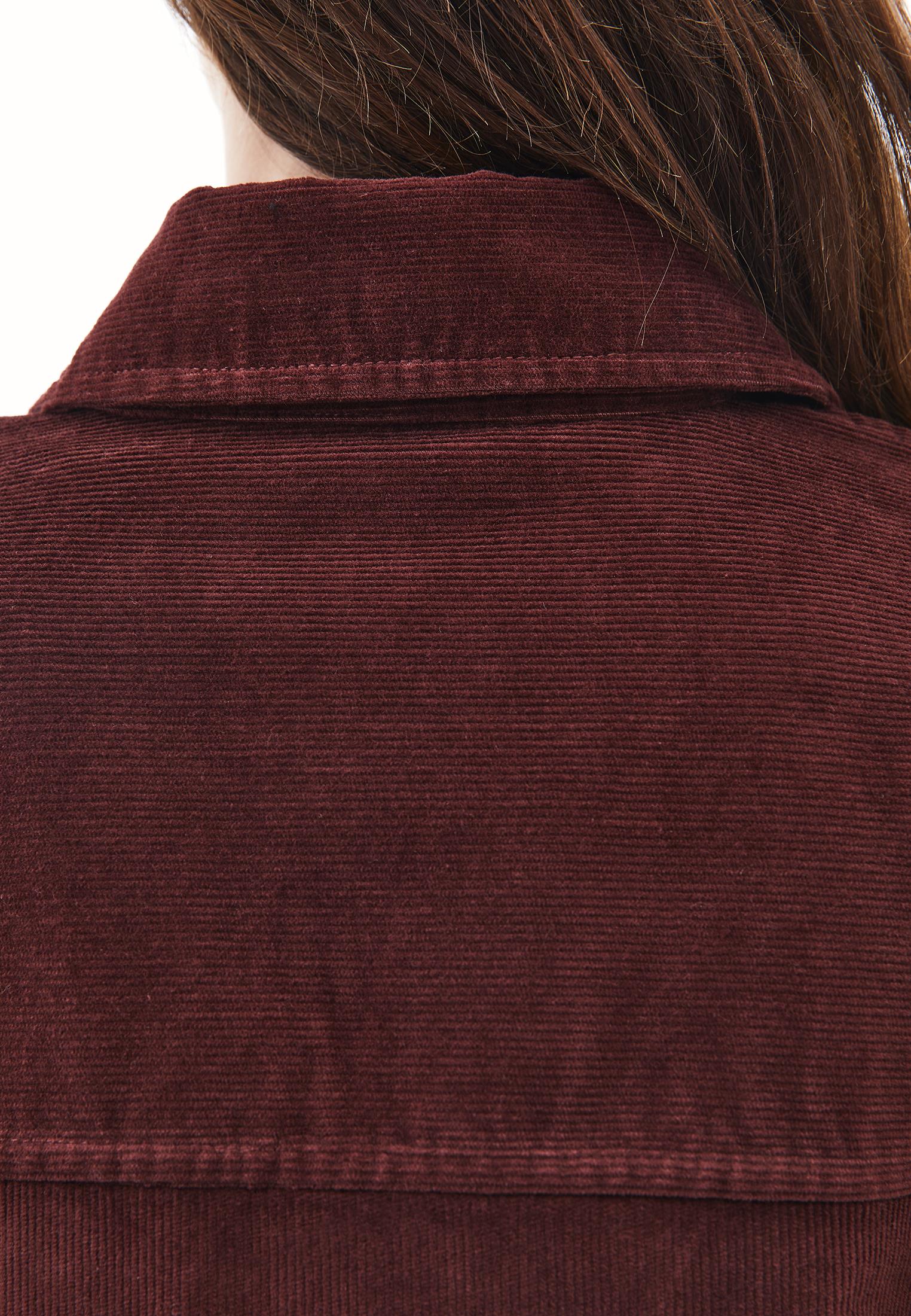 Corduroy Oversize Jacket With Ribbed Texture - BITTER CHOCOLATE