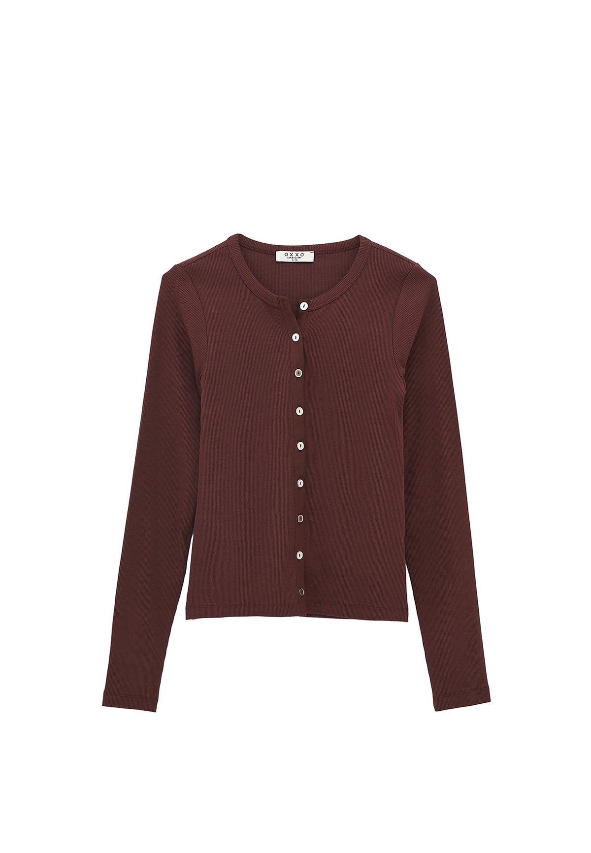 Crew Neck Long Sleeve T-Shirt - BITTER CHOCOLATE