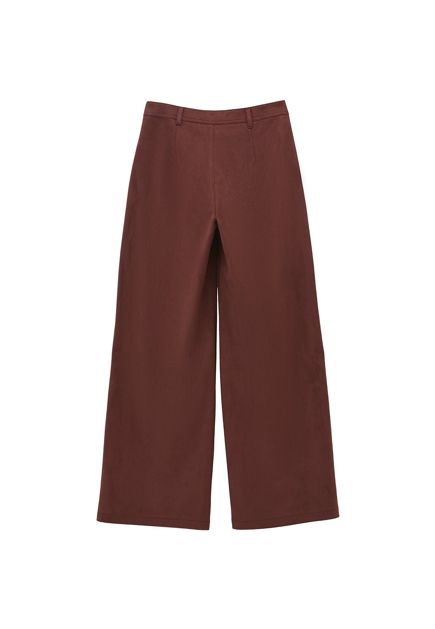 Wide Leg Ultra High Waist Pants - BITTER CHOCOLATE