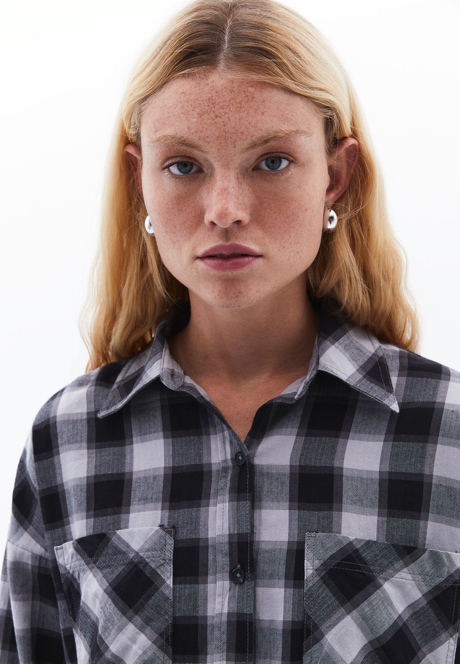 Oversize Buttoned Shirt - BLACK CHECK