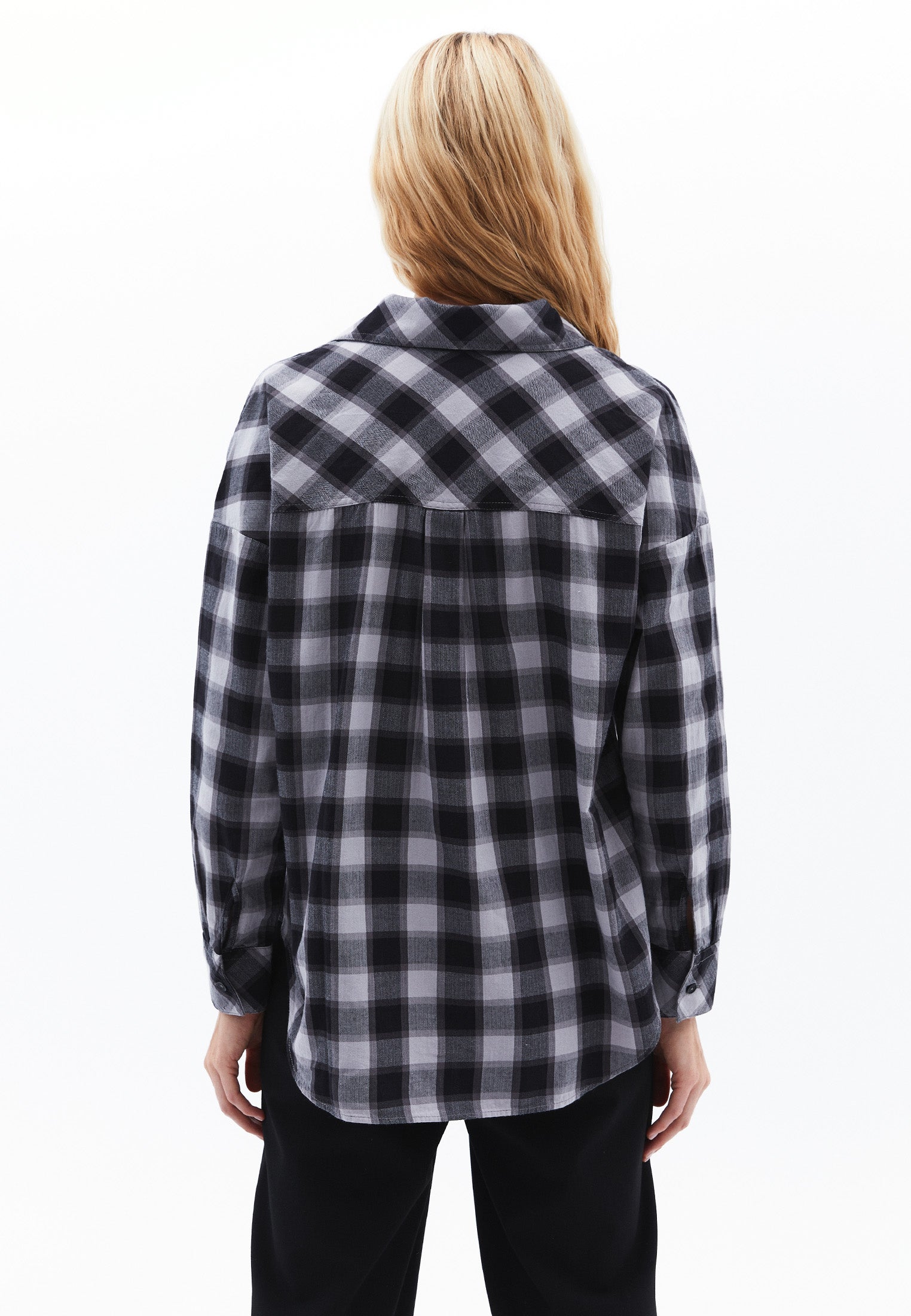 Oversize Buttoned Shirt - BLACK CHECK