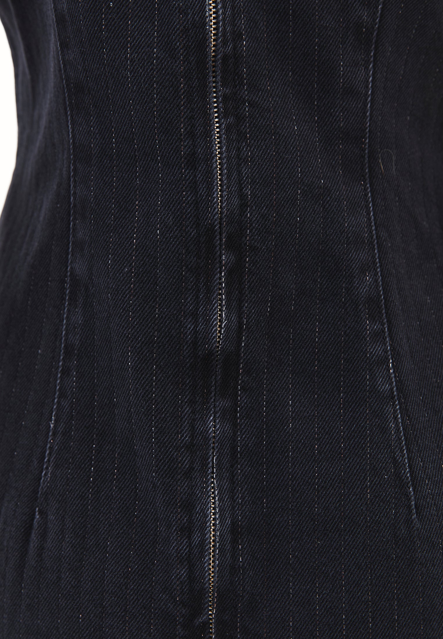 Short Dress With Square Neckline - BLACK DENIM