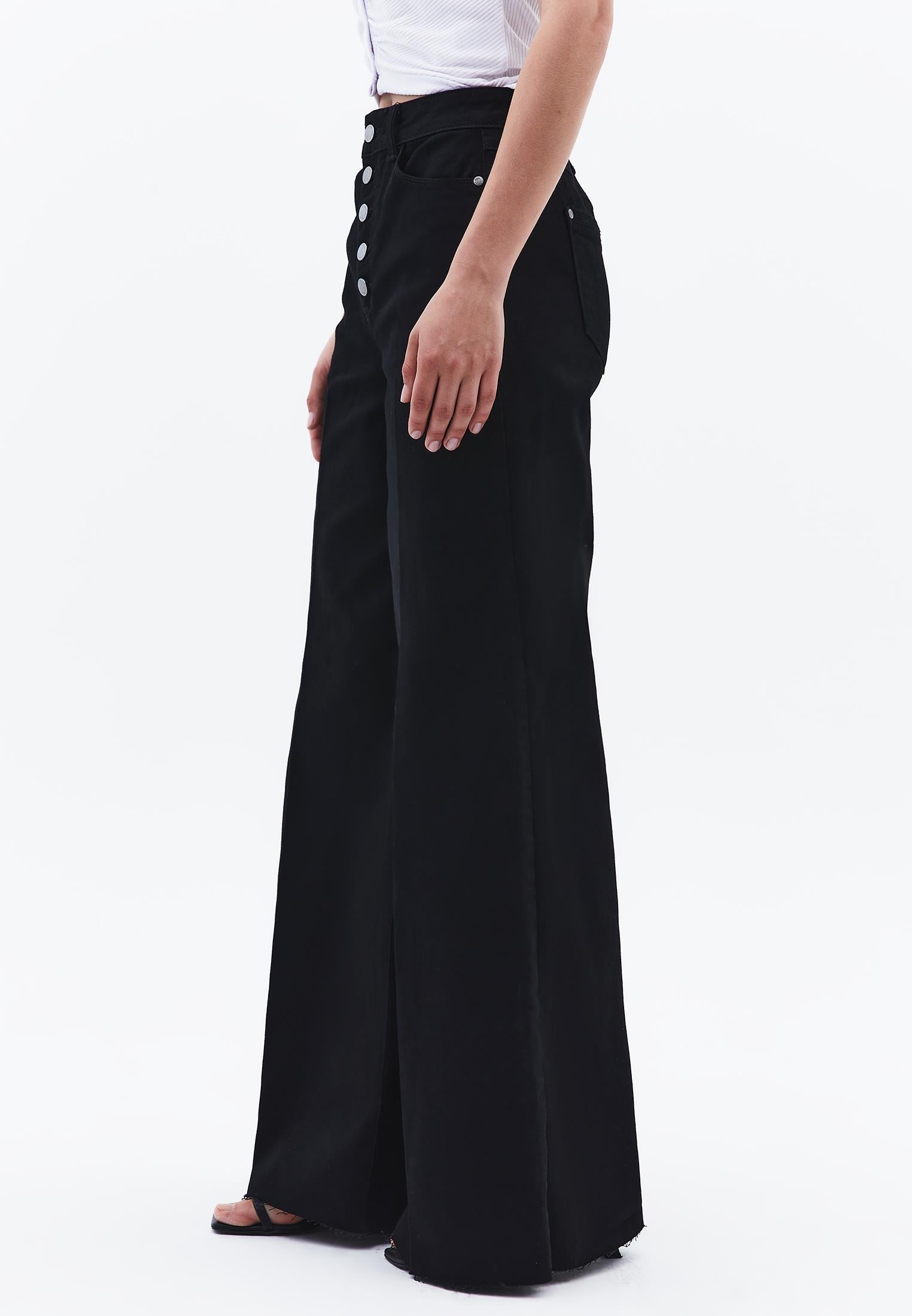 High Waist Jeans - BLACK DENIM