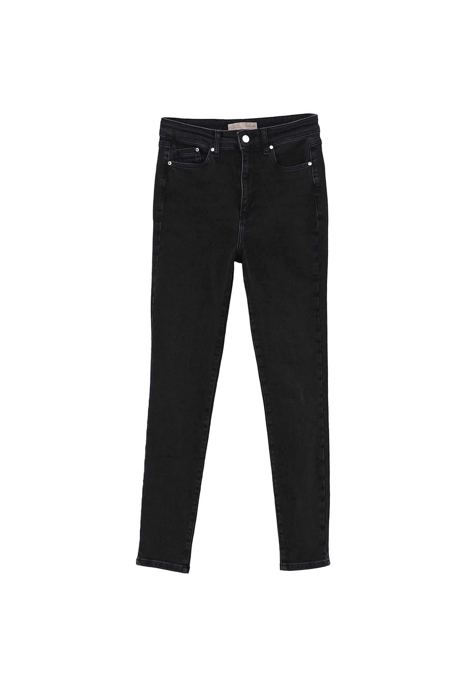 Ultra High Waist Skinny Jeans - BLACK DENIM