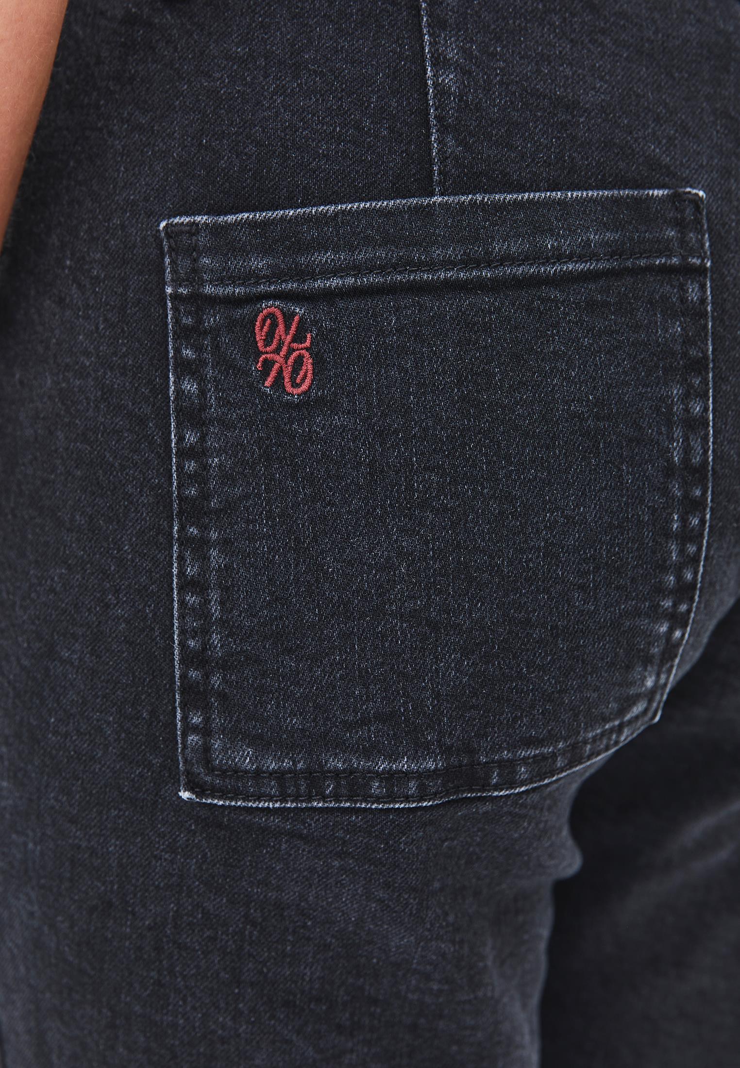 Spanish Leg Pocket Detailed Trousers - BLACK DENIM