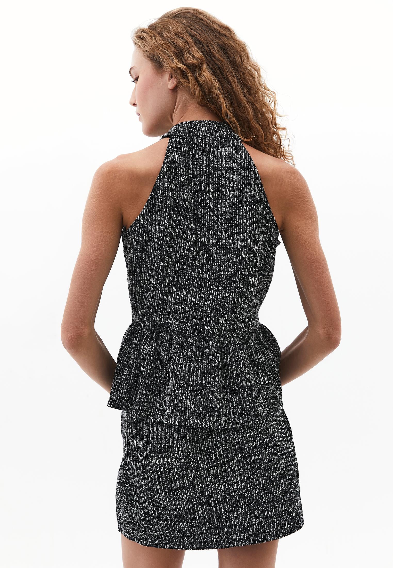 Vest With Button Details - BLACK MELANGE