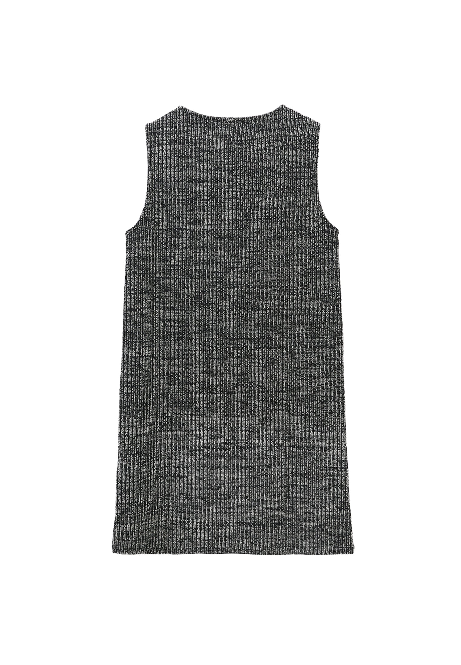 Sleeveless Dress With Crew Neck And Comfortable Fit - BLACK MELANGE