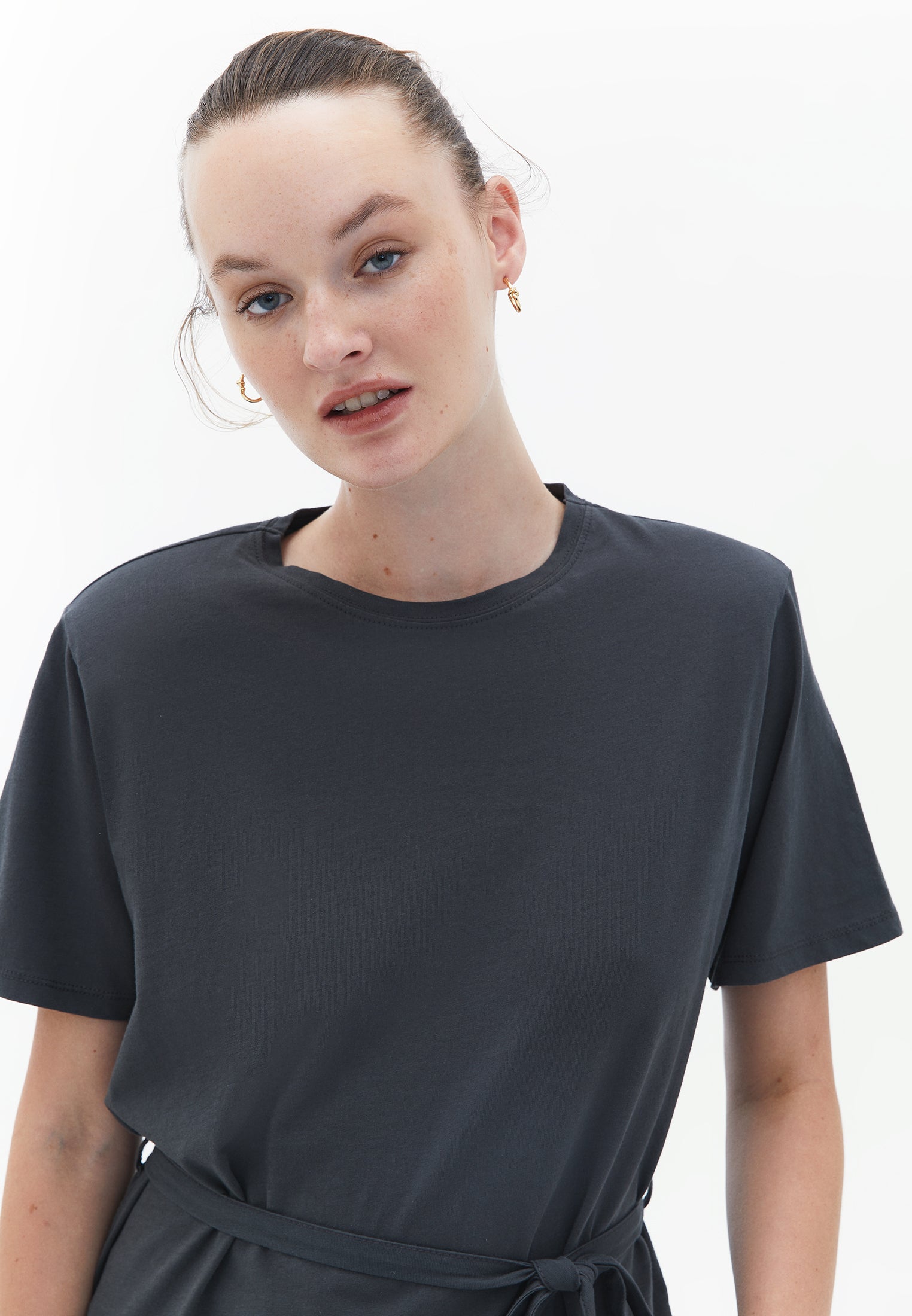 Tied Tunic T-Shirt - BLACK SAND