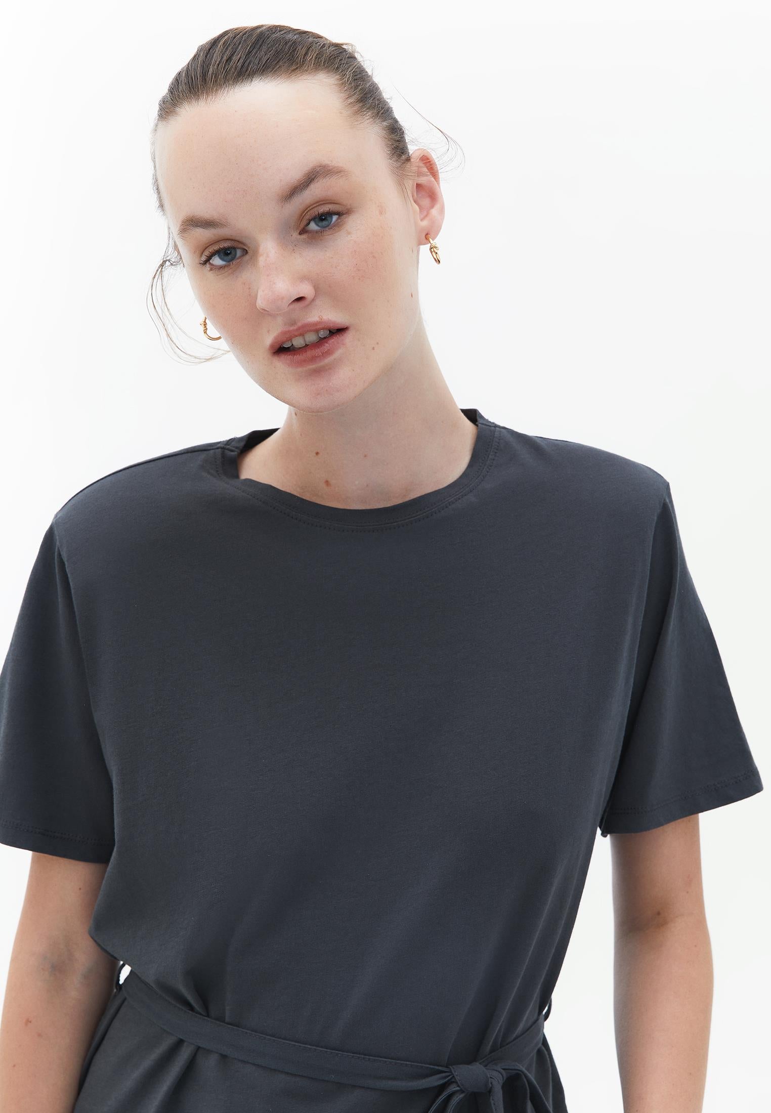 Tied Tunic T-Shirt - BLACK SAND