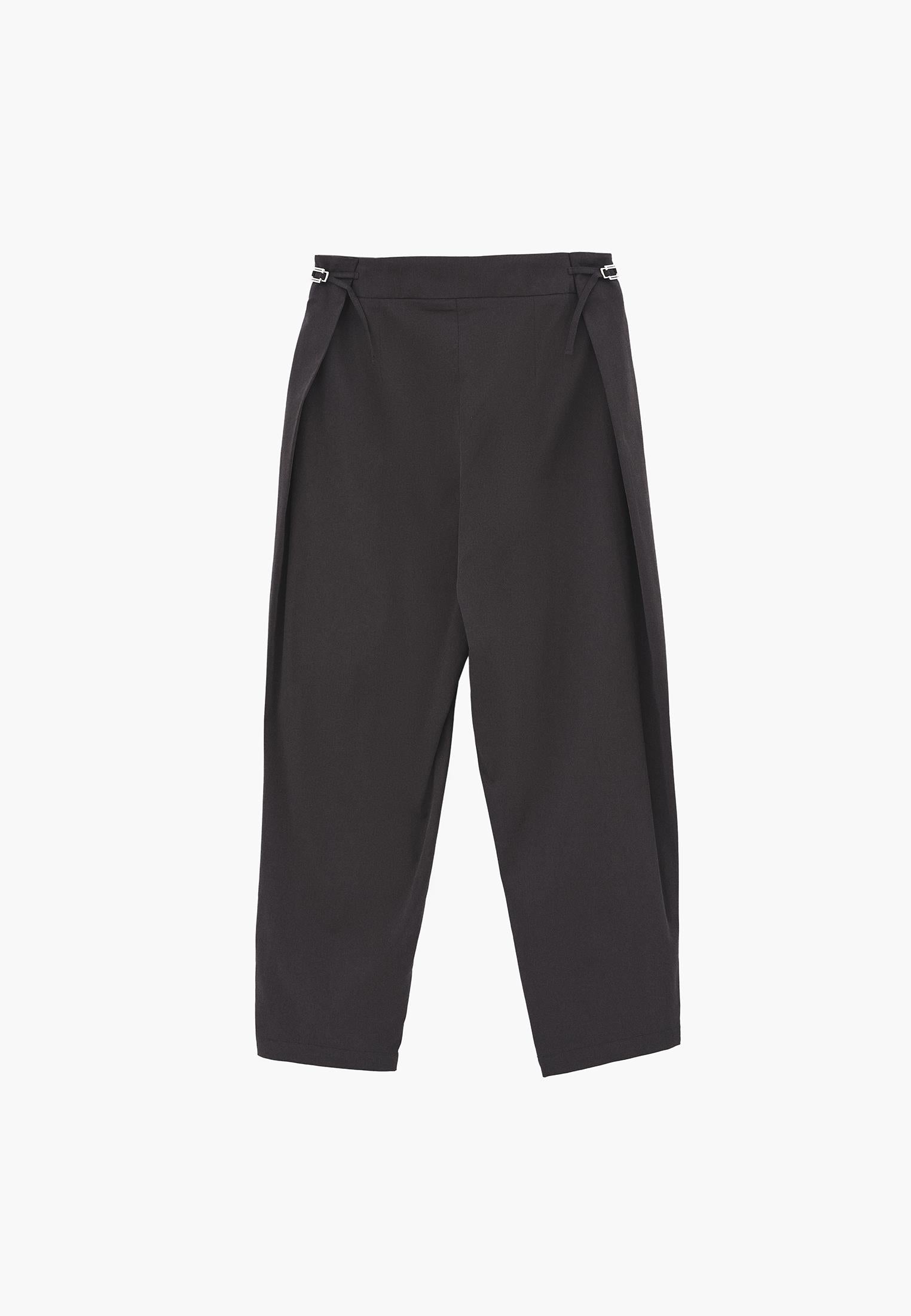 Balloon Form Women Pants - BLACK SAND