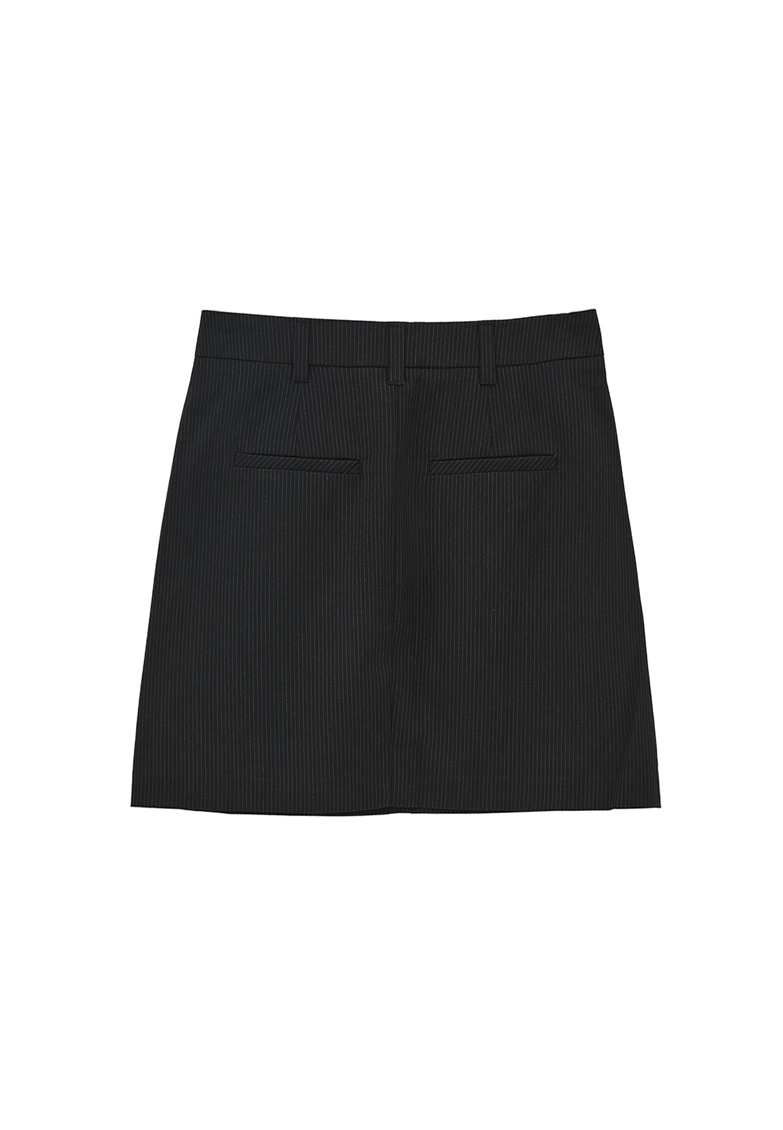 Striped Mini Skirt - BLACK STRIPE