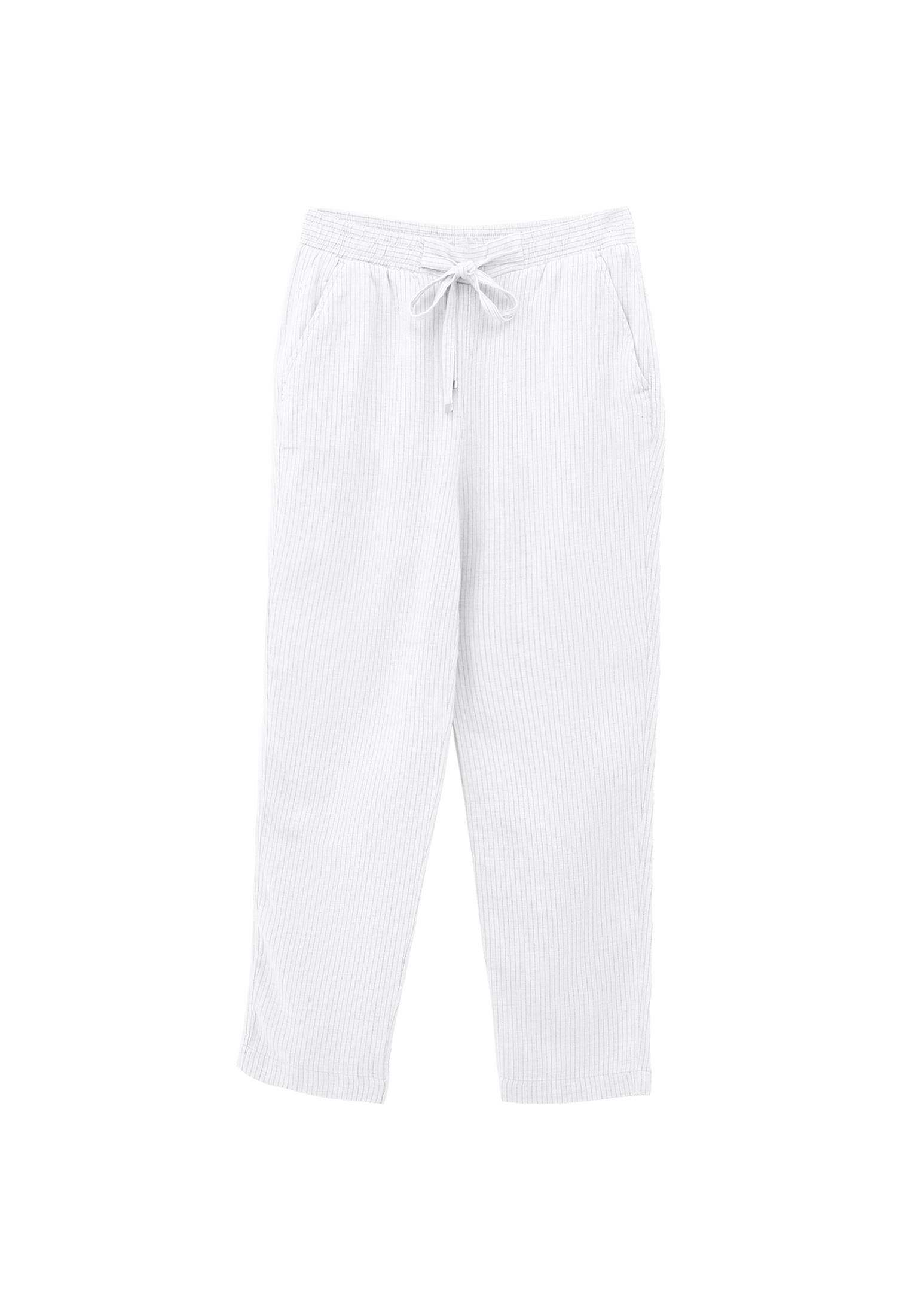 High Waist Carrot Pants - BLACK STRIPE