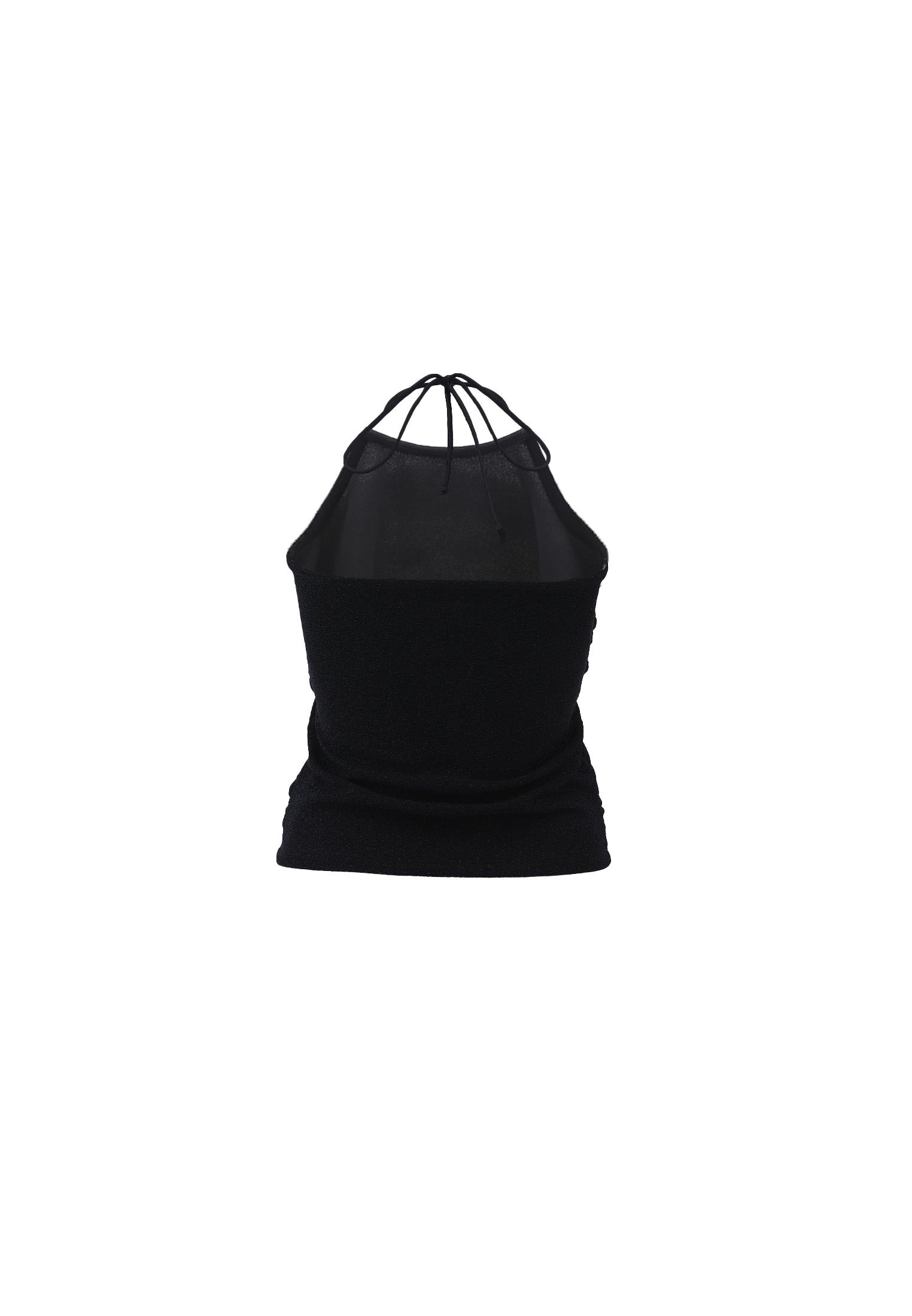 Halter Neck Tank Top - BLACK