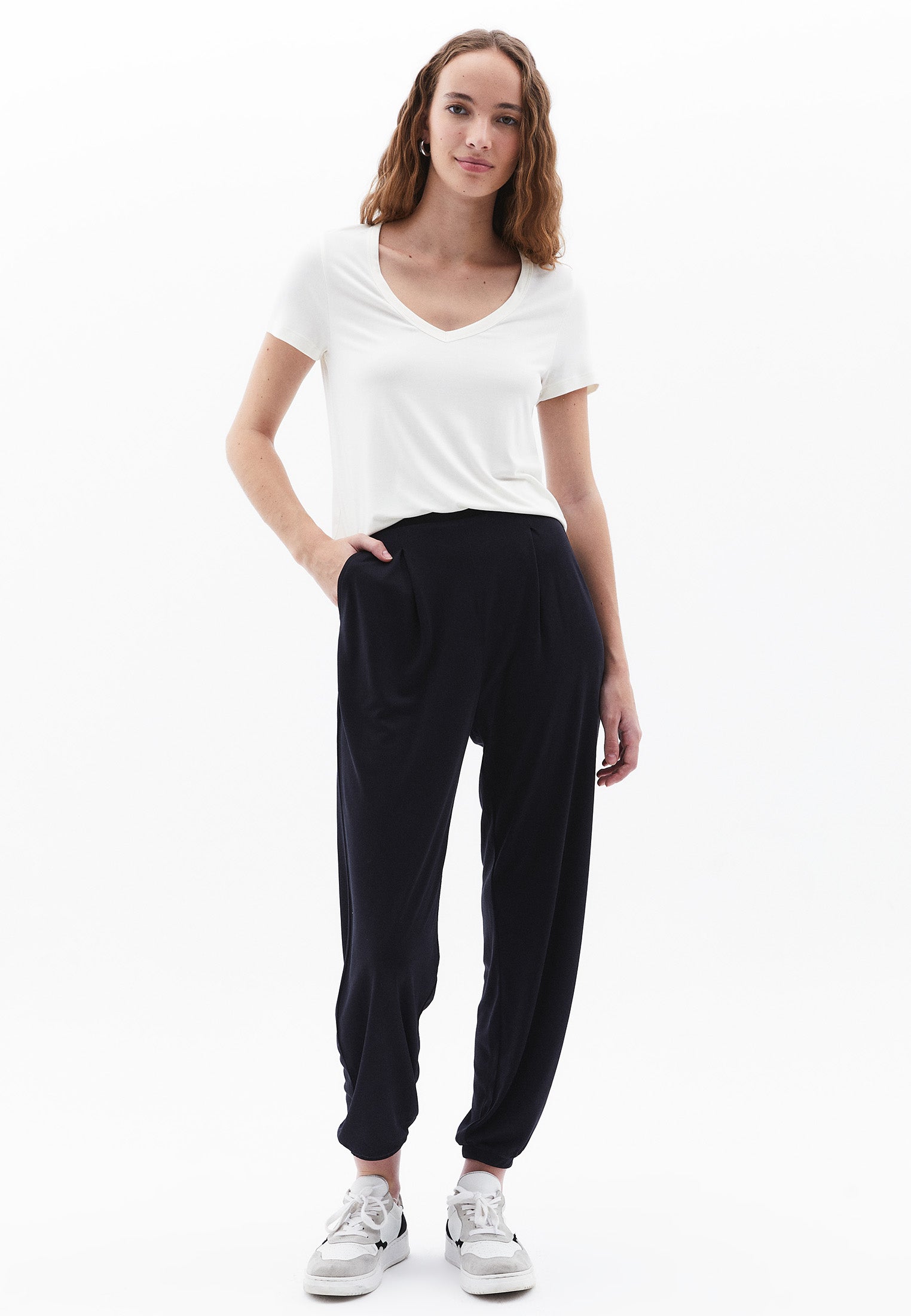 High Waist Jogger Pants - BLACK