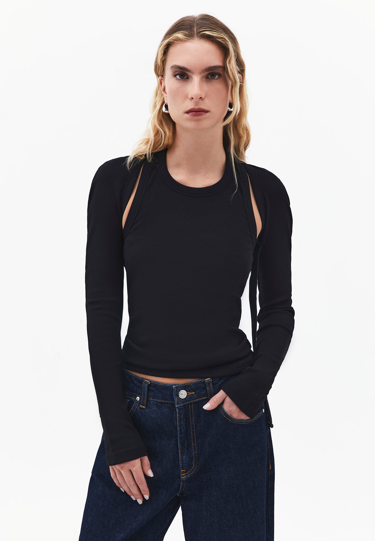 Halter Neck Sleeveless Blouse - BLACK