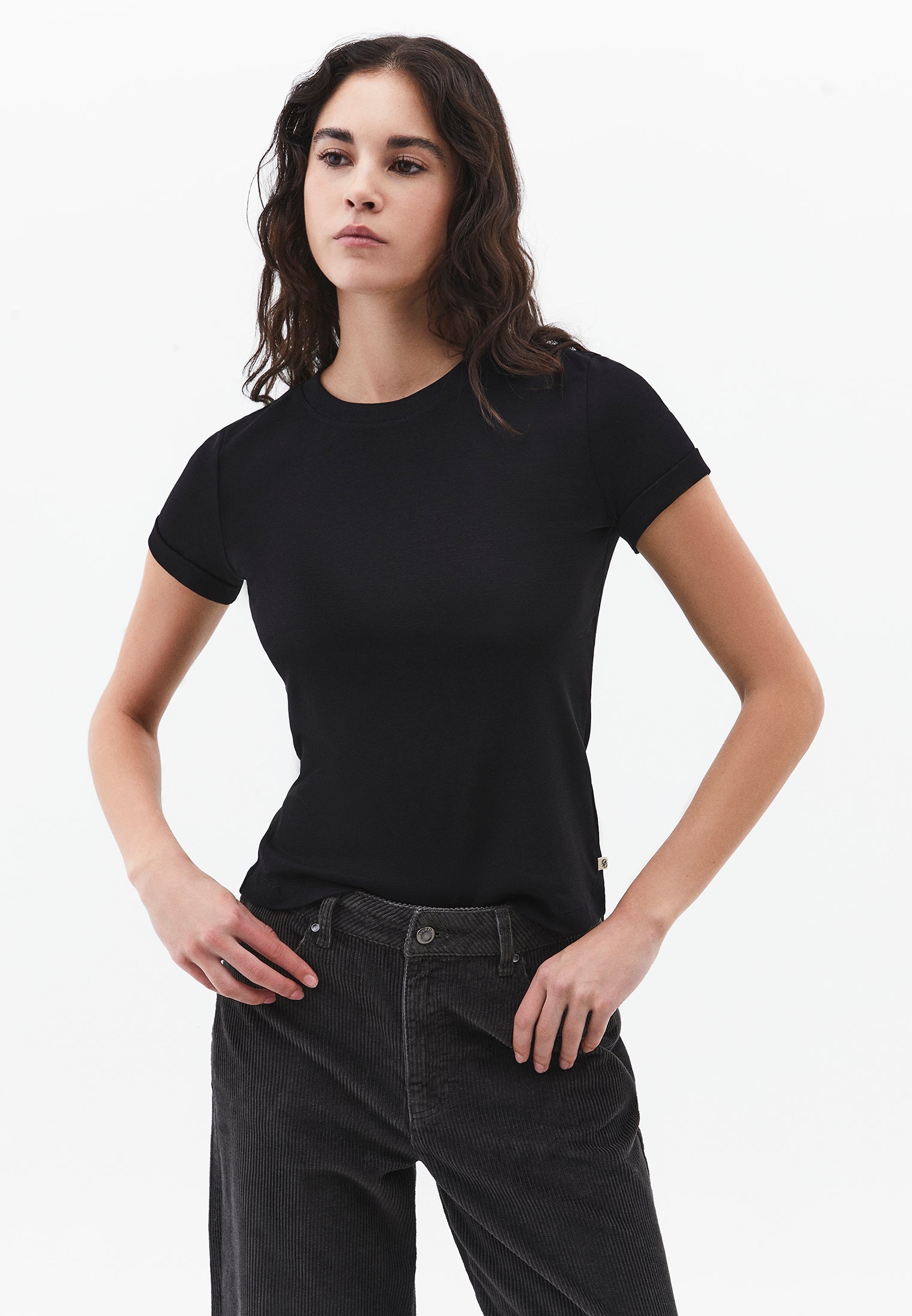 Crew Neck Short Sleeve T-Shirt - BLACK