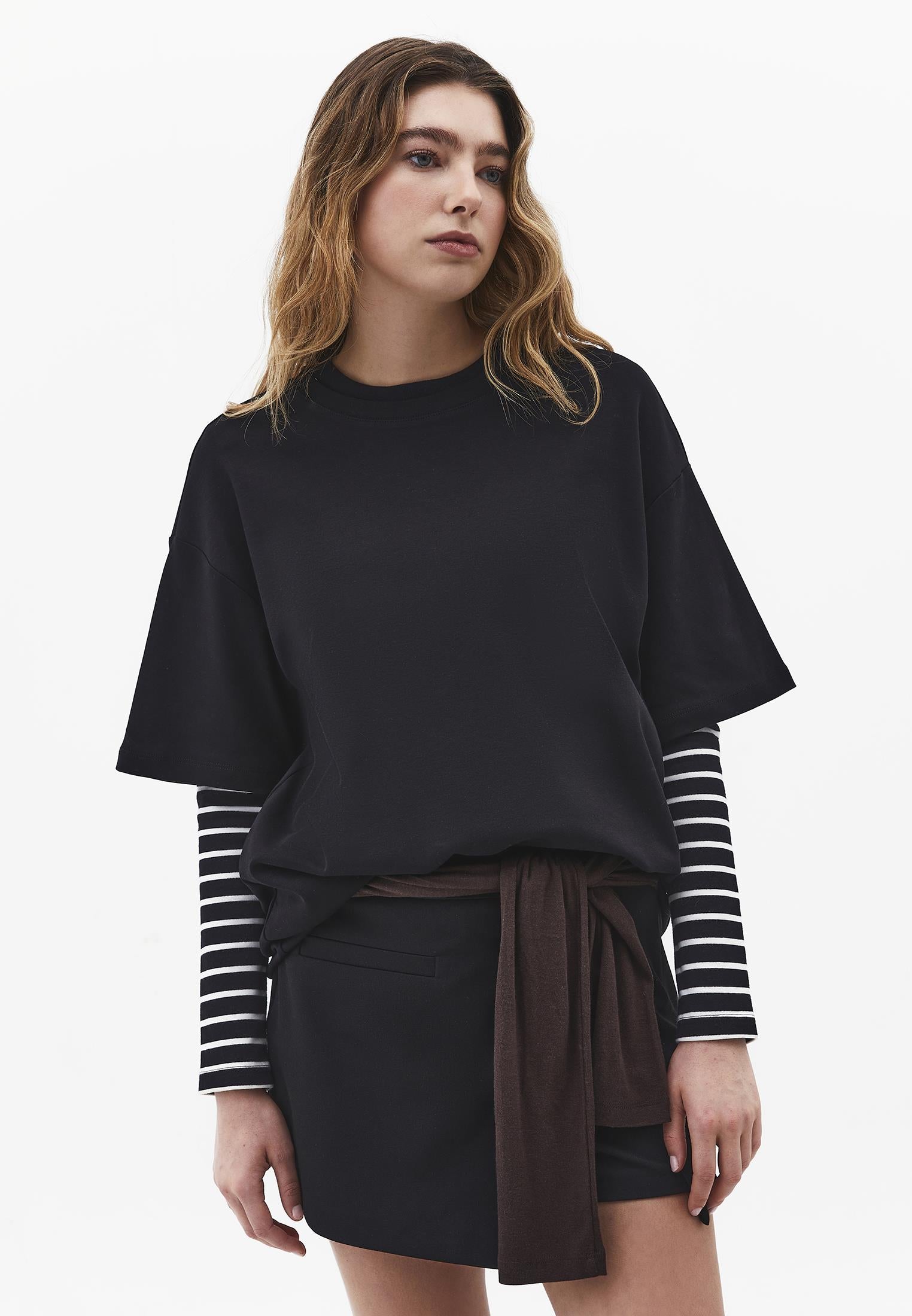 Oversize Tunic T-Shirt - BLACK