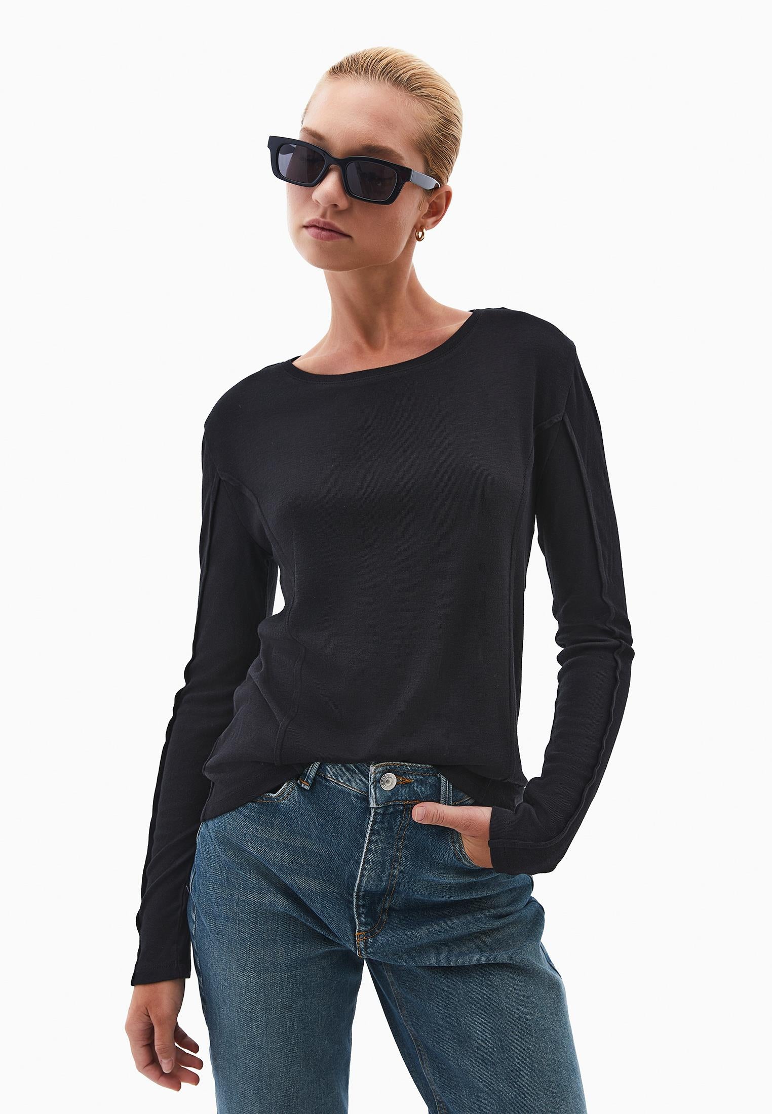 Slim Fit Crew Neck T-Shirt - BLACK