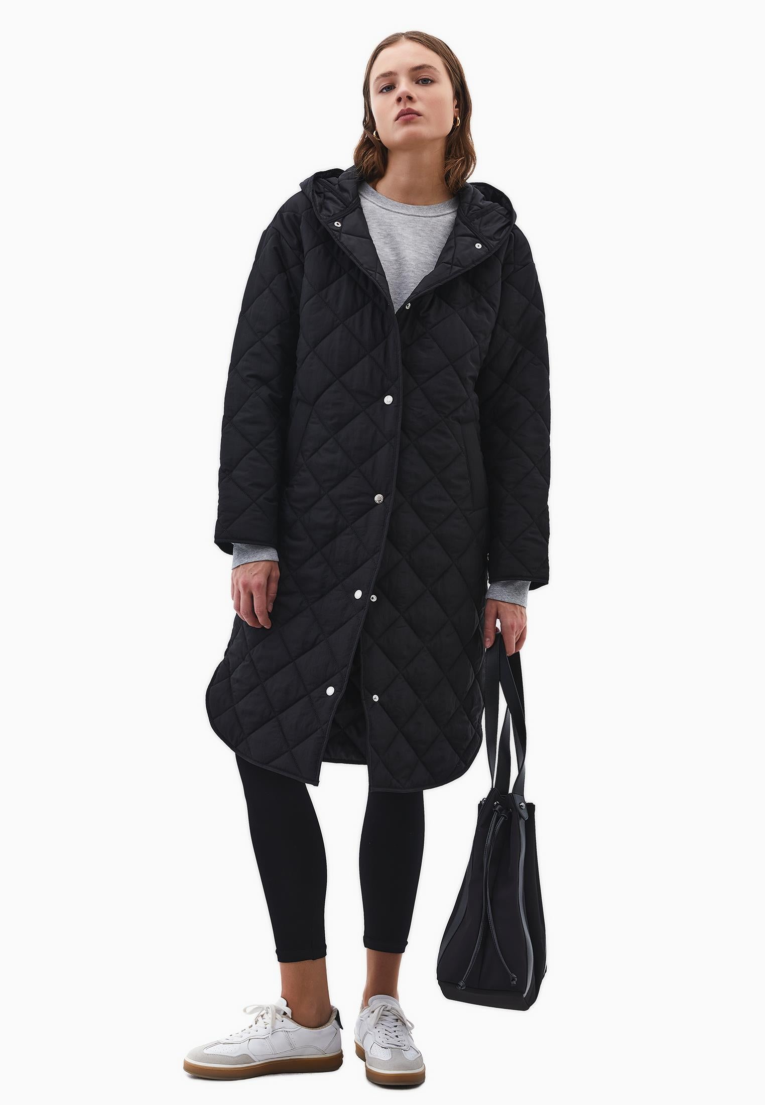 Long Coat With Hood - BLACK