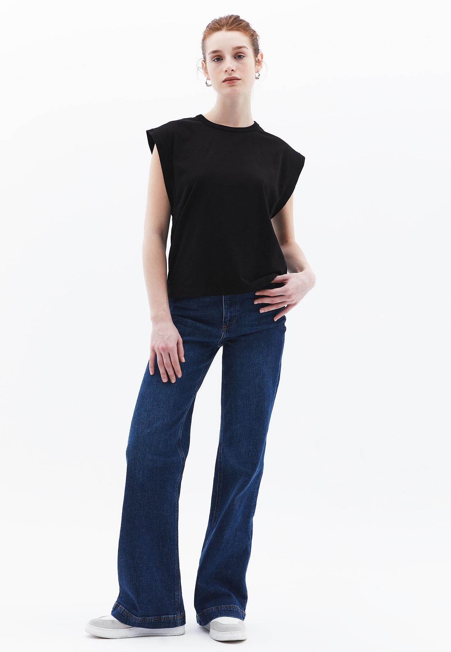 Crew Neck Short Sleeve T-Shirt - BLACK