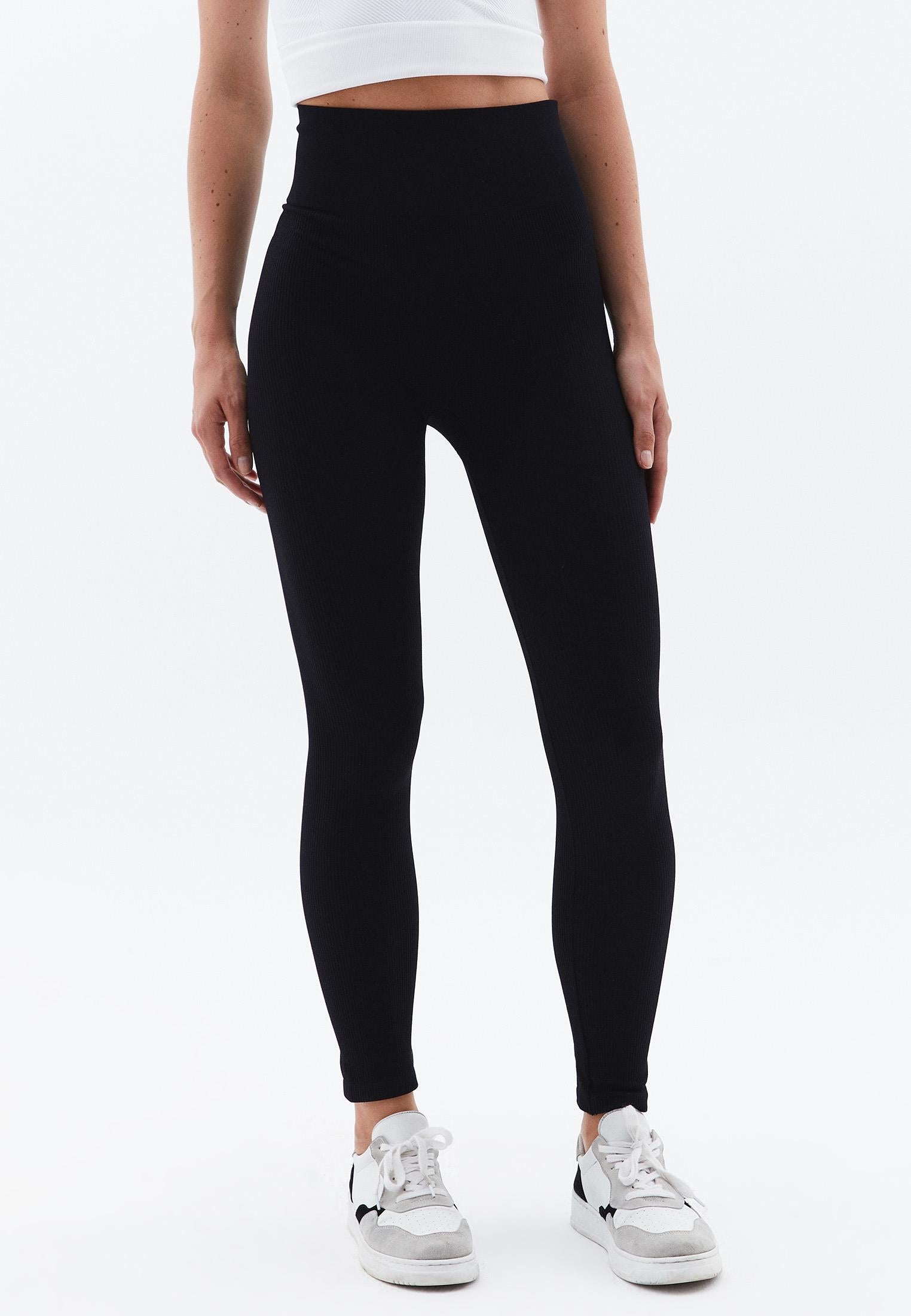 Leggings Shaped With Jacquard Pattern - BLACK