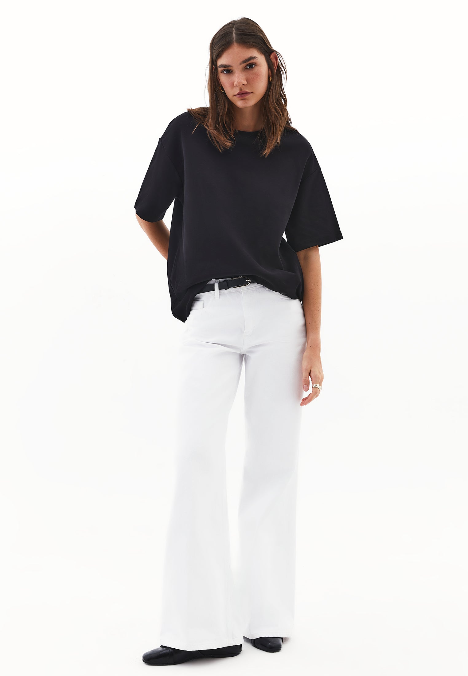 Oversize Cotton T-Shirt - BLACK