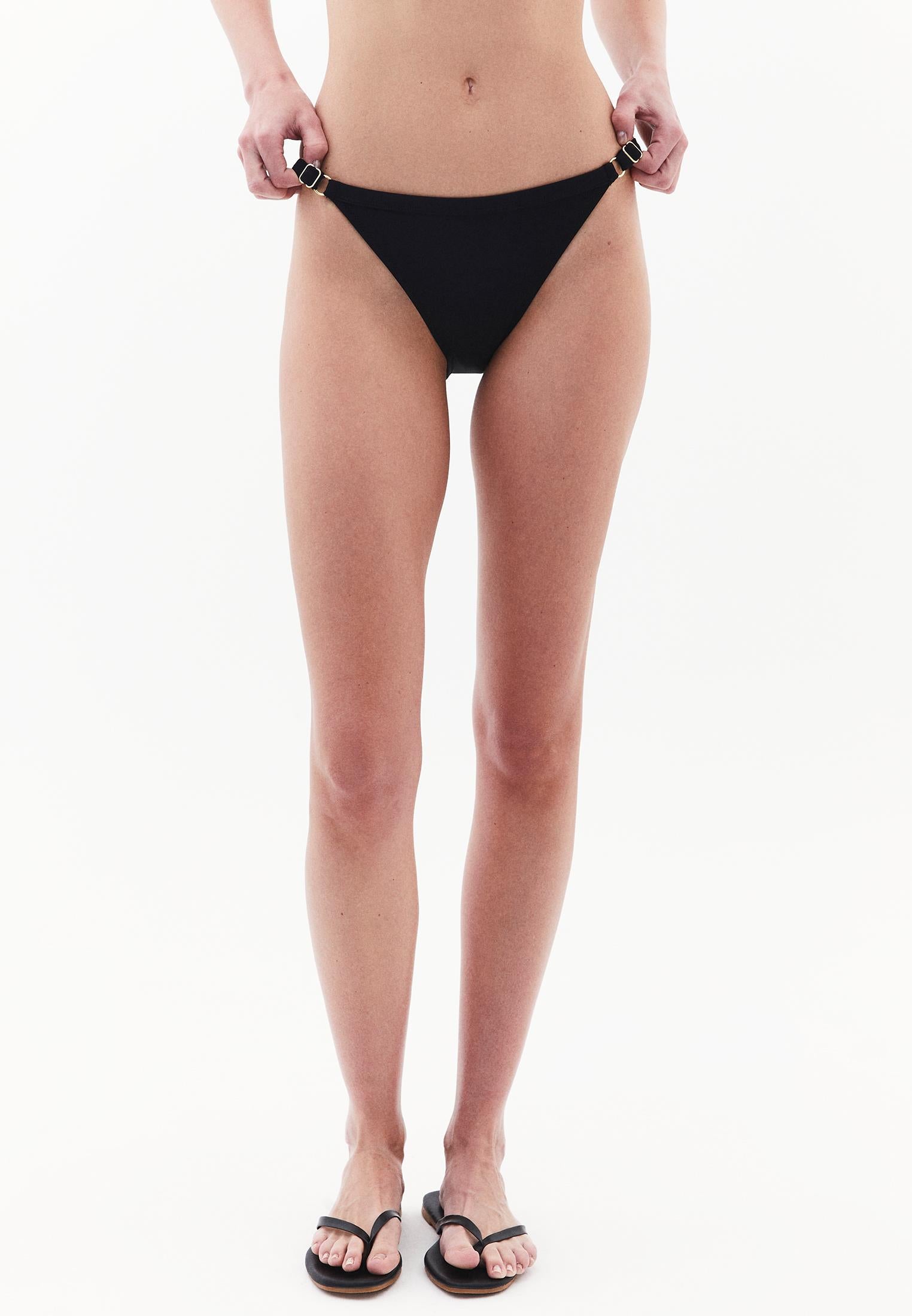 Buckled Low Waist Bikini Bottom - BLACK