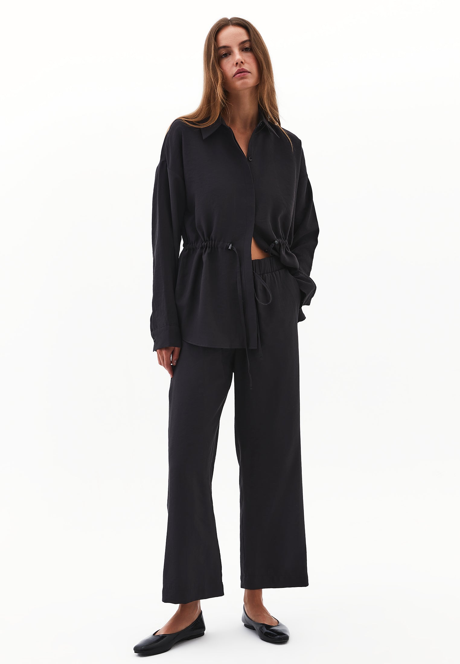 Oversize Tunic Shirt - BLACK