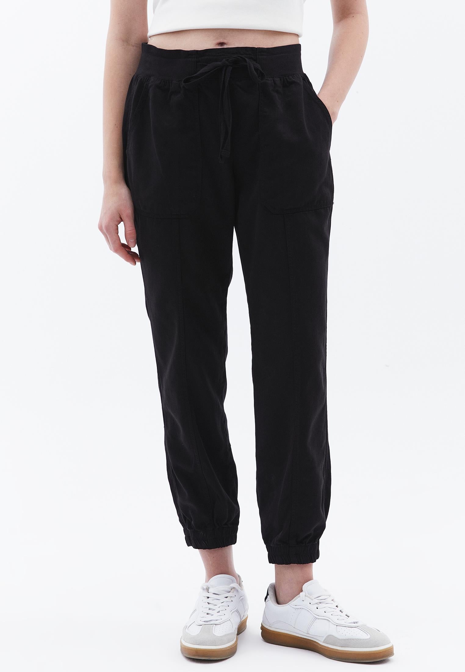 Summer Tencel Jogger Pants - BLACK