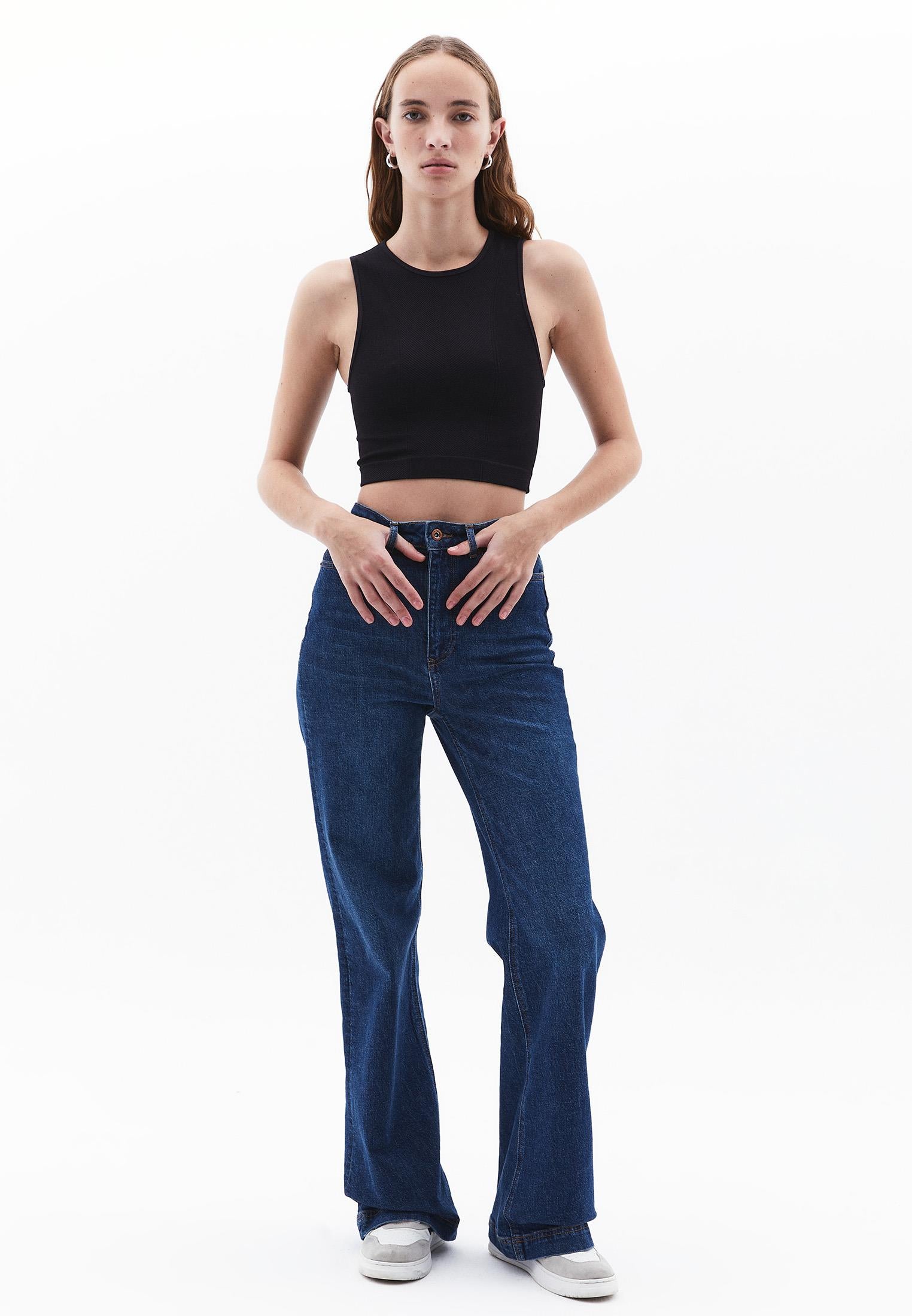 Sleeveless Cropped Top - BLACK