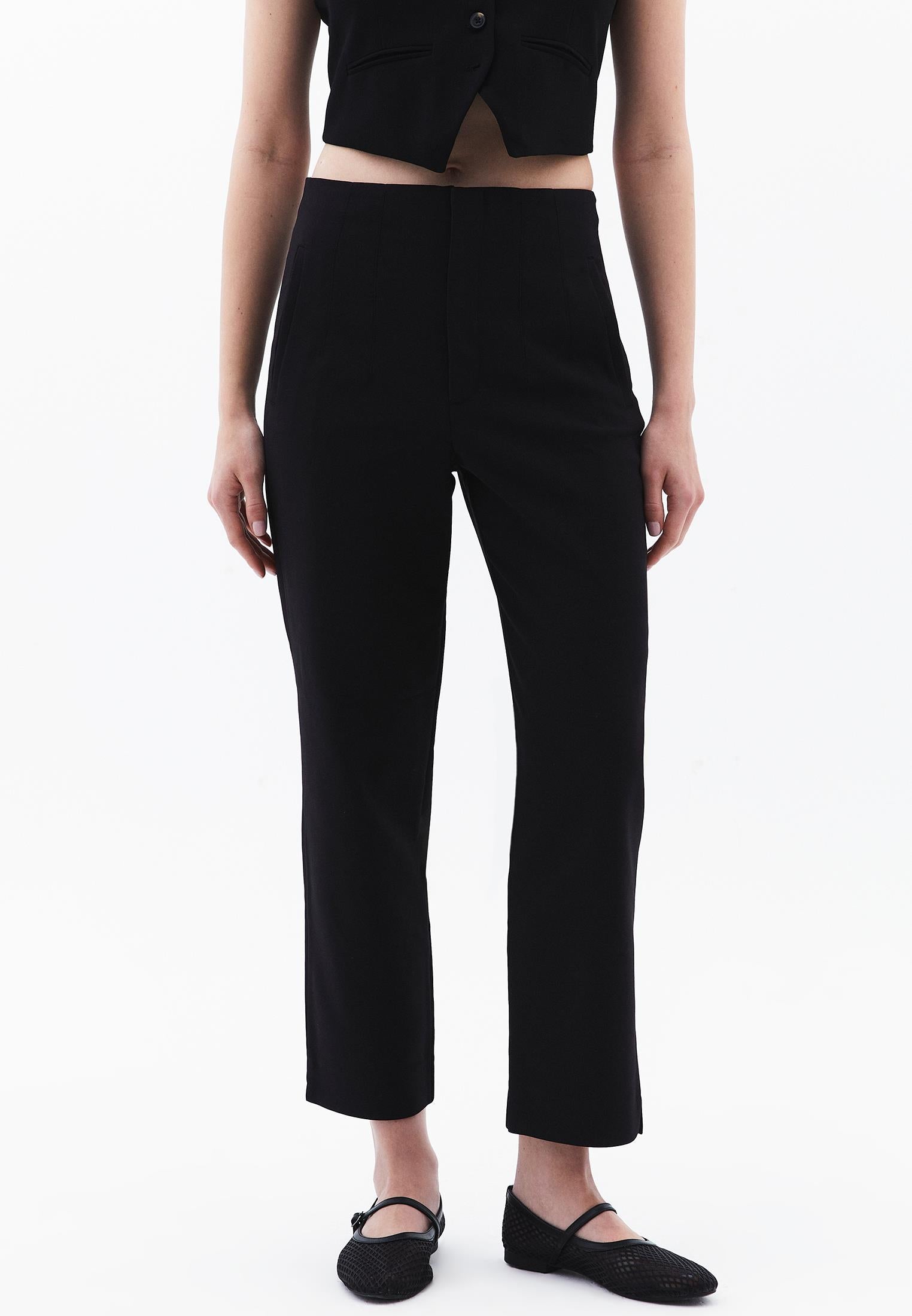 Carrot Cut Ultra High Waist Standard Pants - BLACK
