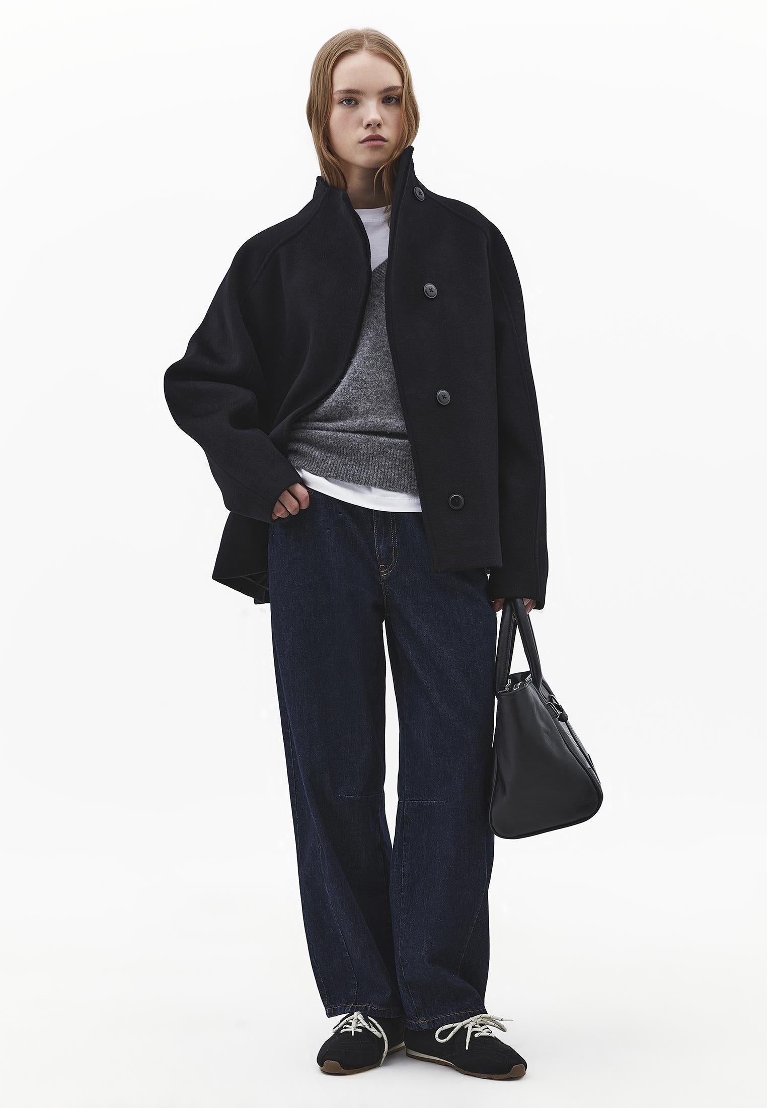 Oversize Standard Women's Coat - BLACK