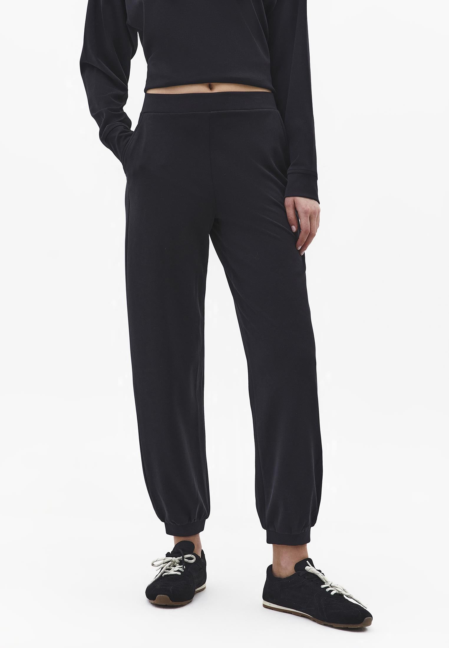 High Waist Jogger Pants - BLACK
