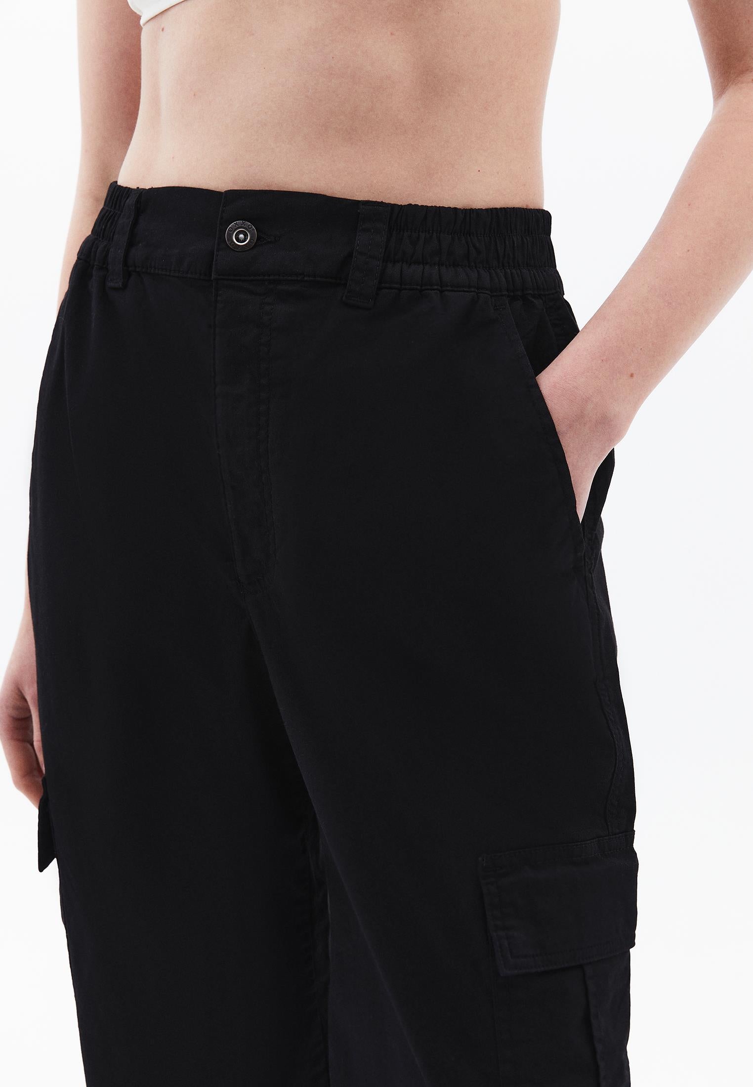 Jogger High Waist Belted Detail Pants - BLACK