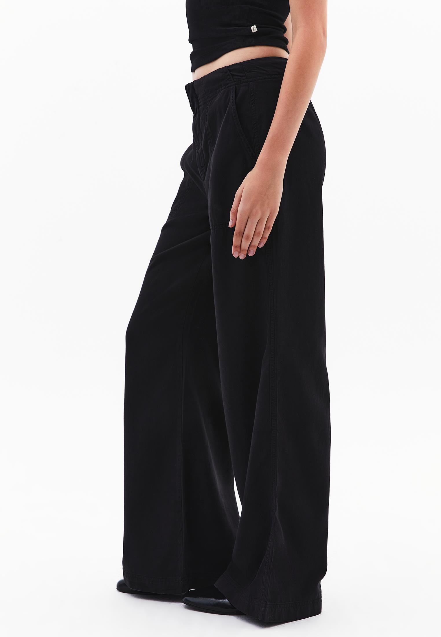 Wide Leg Trousers - BLACK