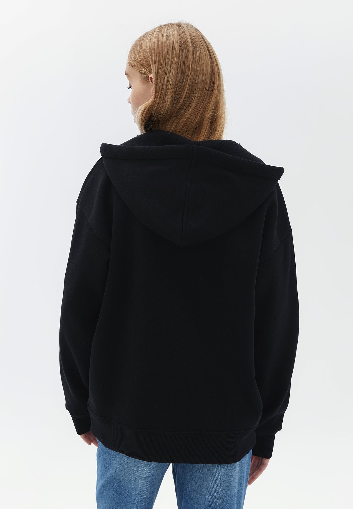 Oversize Tunic Sweatshirt - BLACK