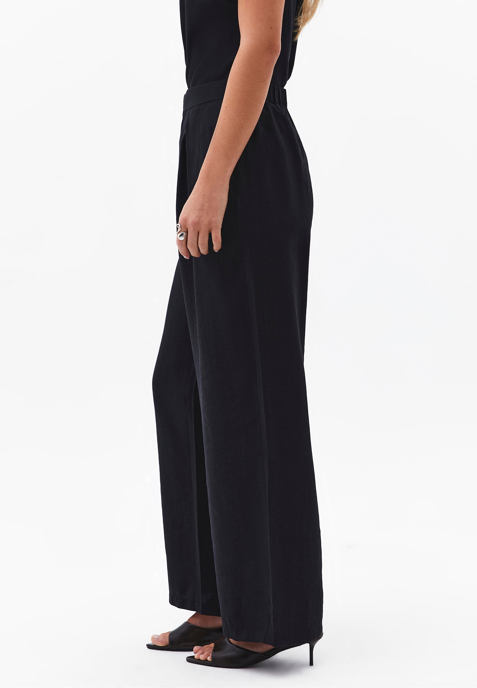 Wide Leg Pants - BLACK