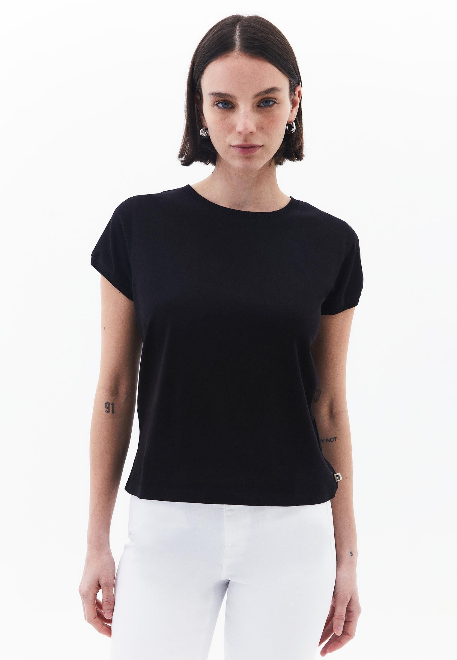 Crew Neck Loose Fit T-Shirt - BLACK