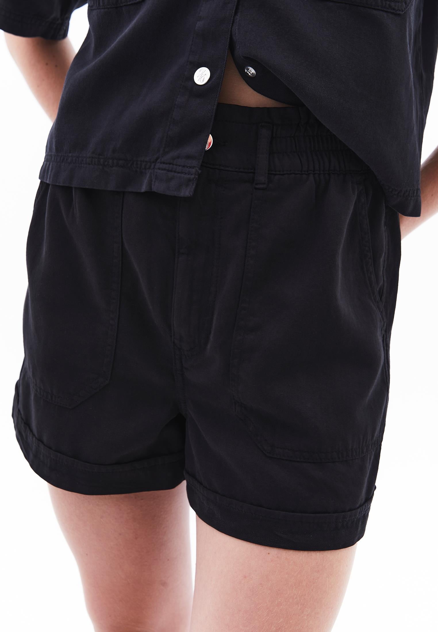 High Waist Short Shorts - BLACK