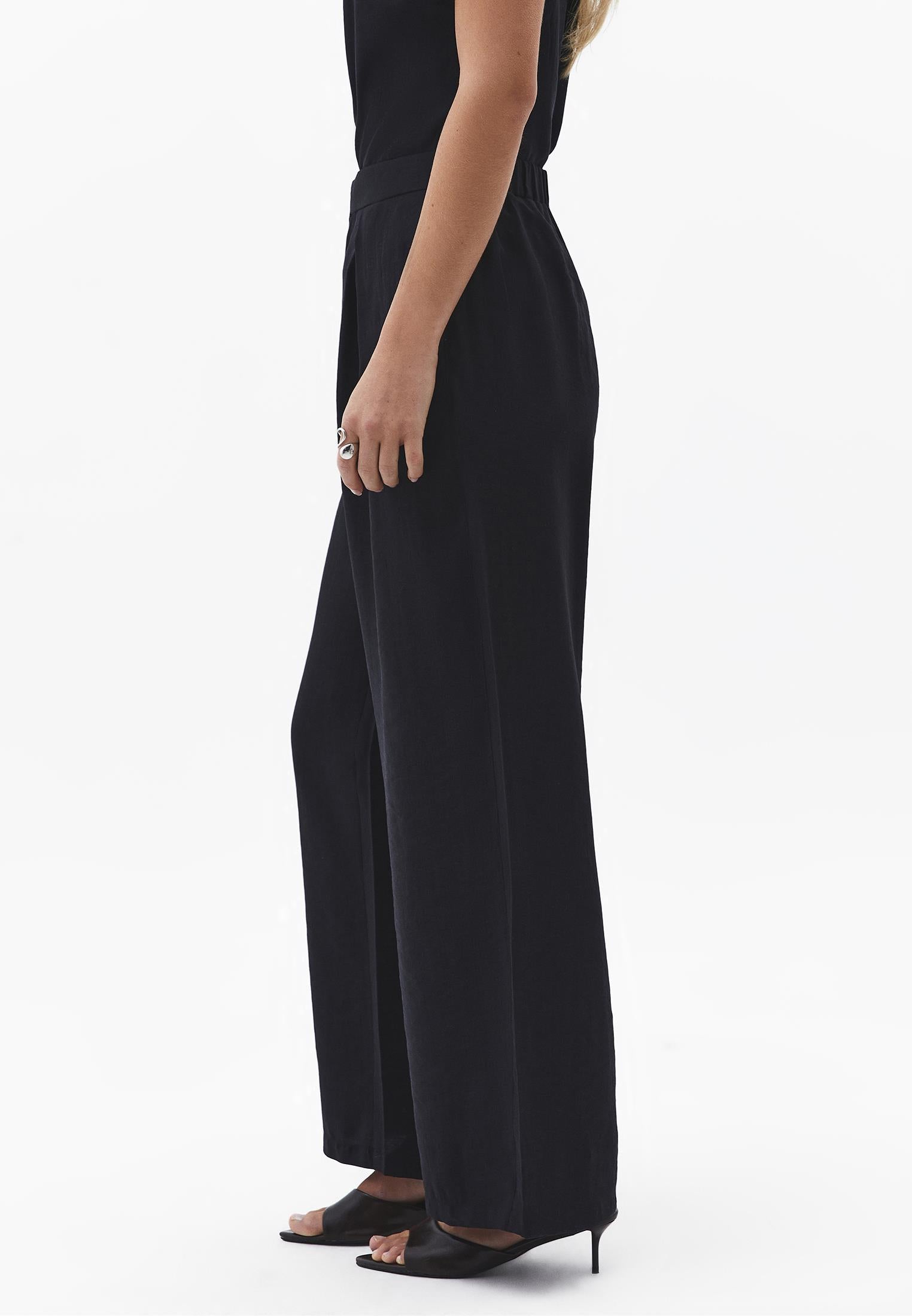 Wide Leg Pants - BLACK