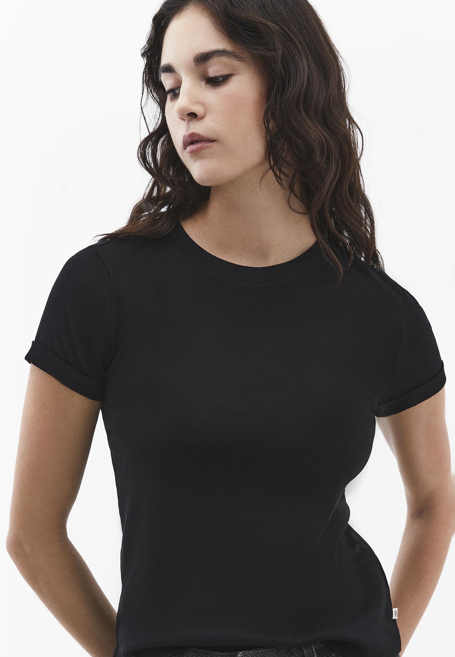 Crew Neck Short Sleeve T-Shirt - BLACK