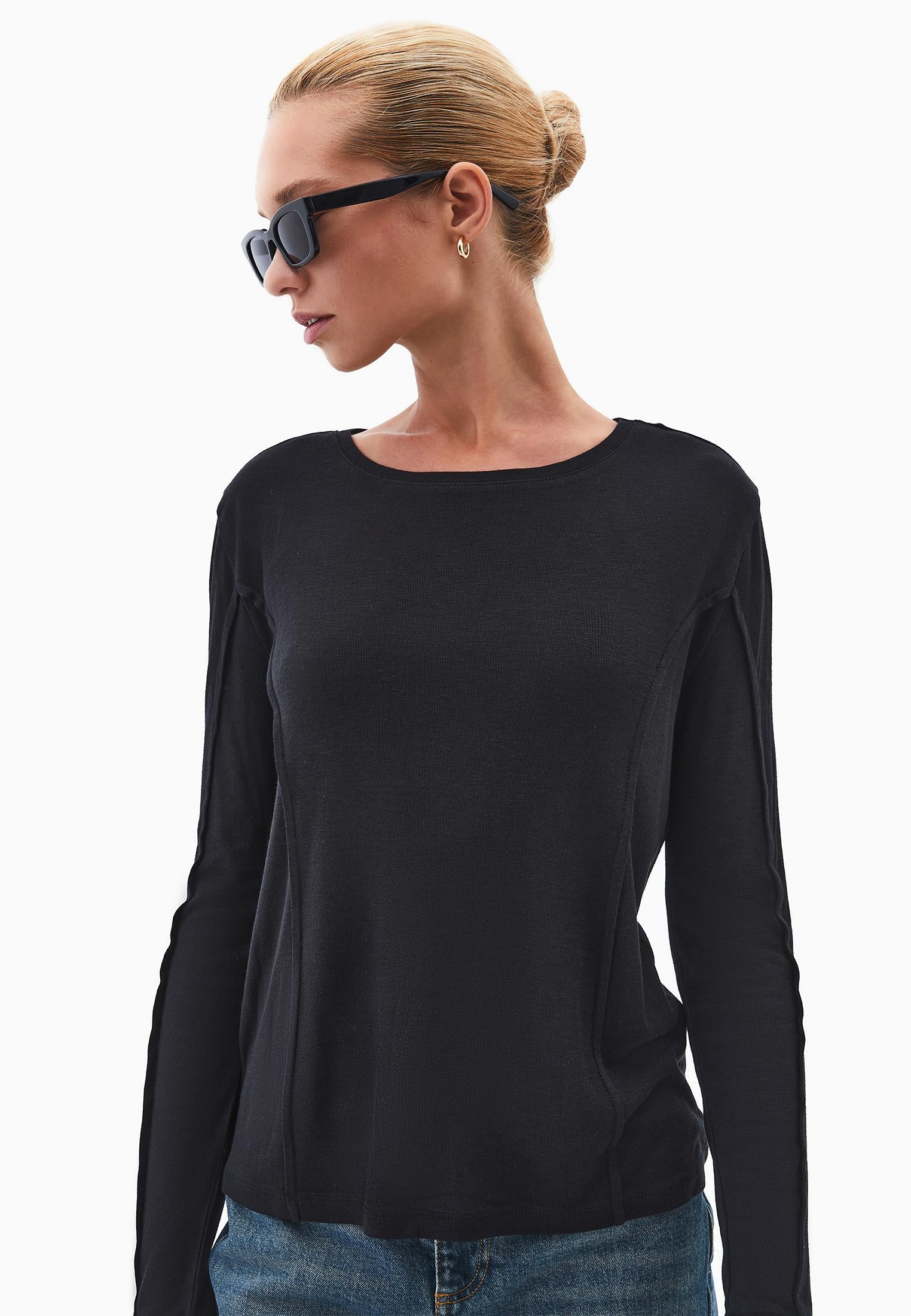 Slim Fit Crew Neck T-Shirt - BLACK