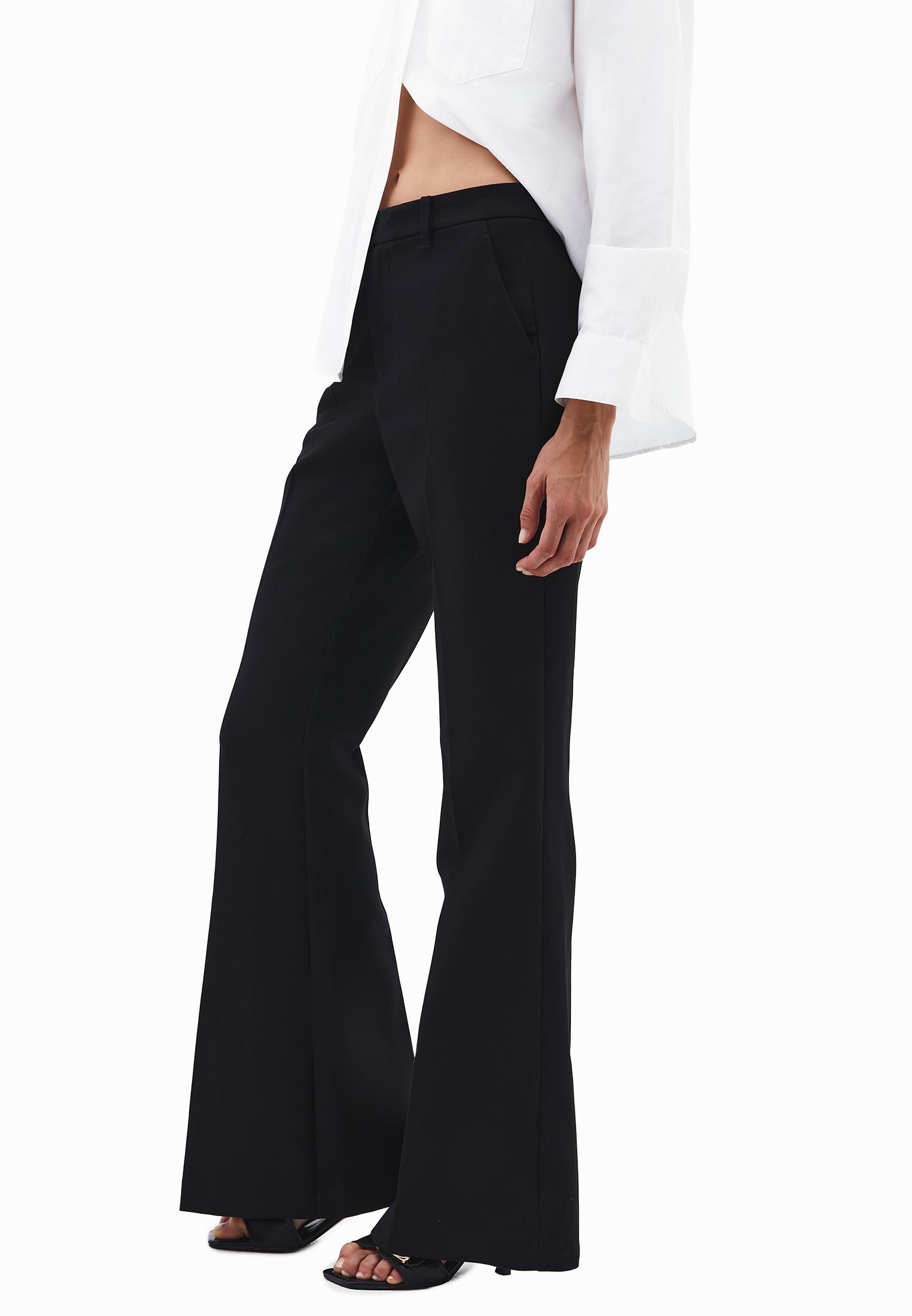 Spanish Leg High Waist Pants - BLACK
