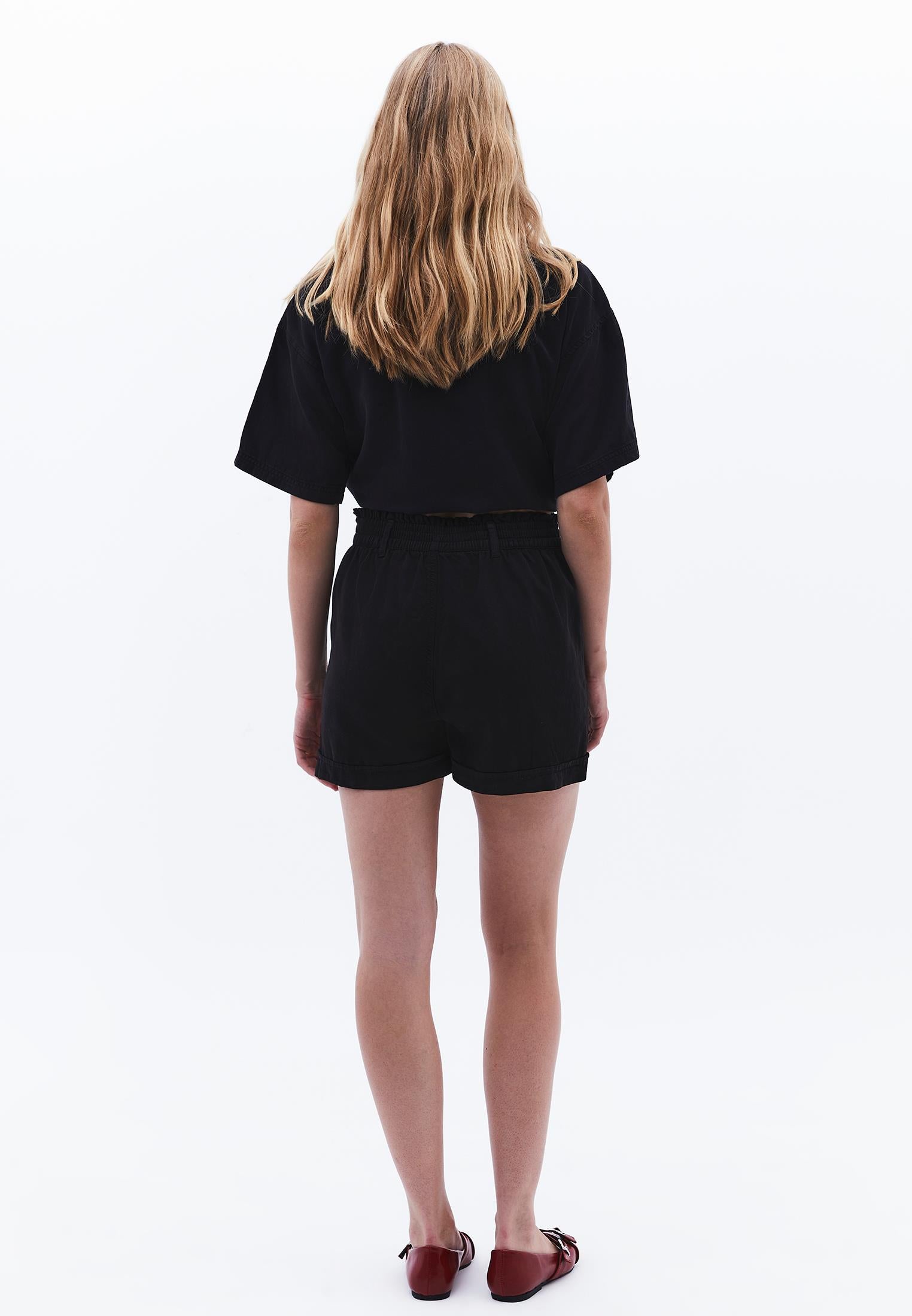 High Waist Short Shorts - BLACK