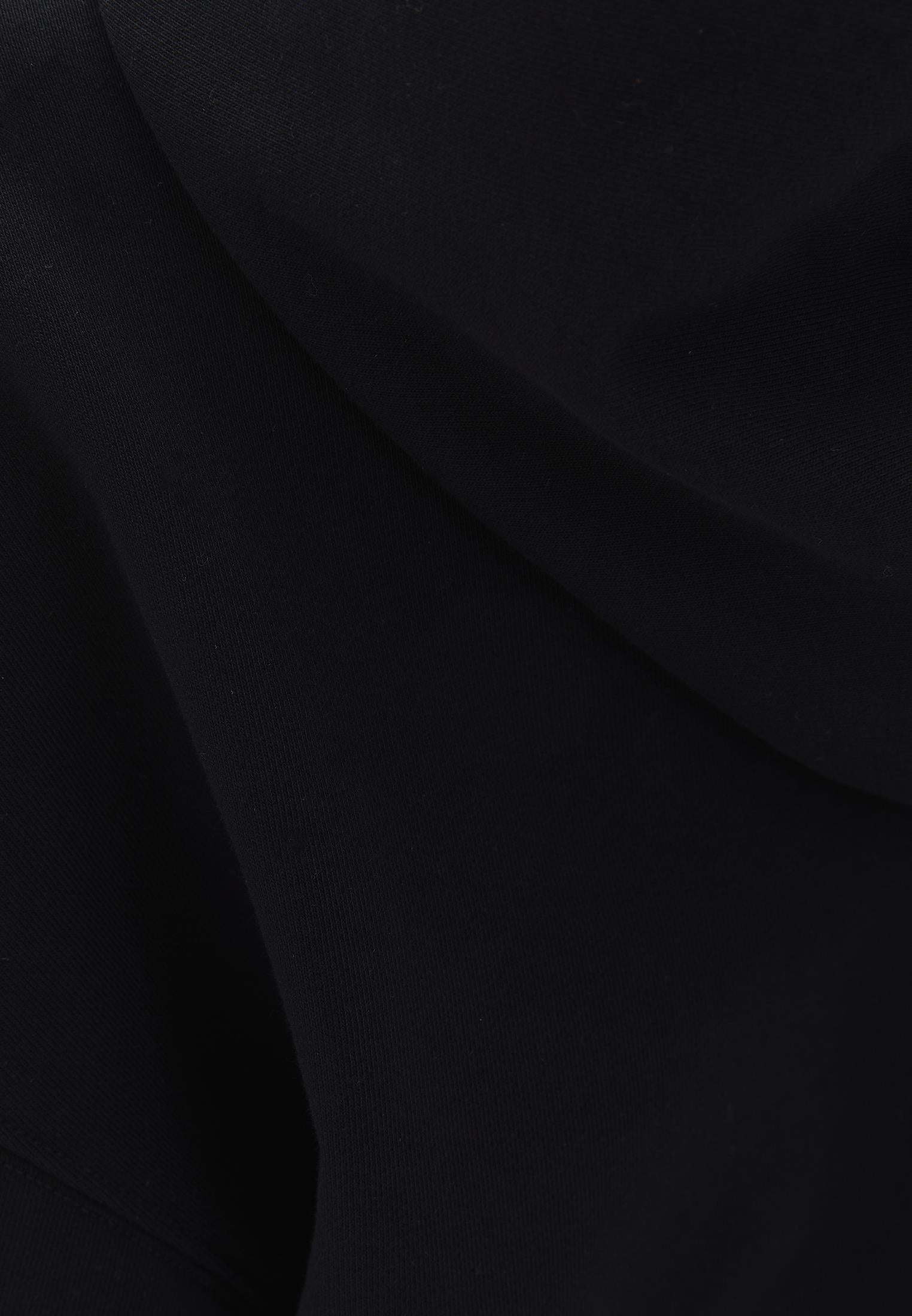 Short Hoodie Long Sleeve Dress - BLACK