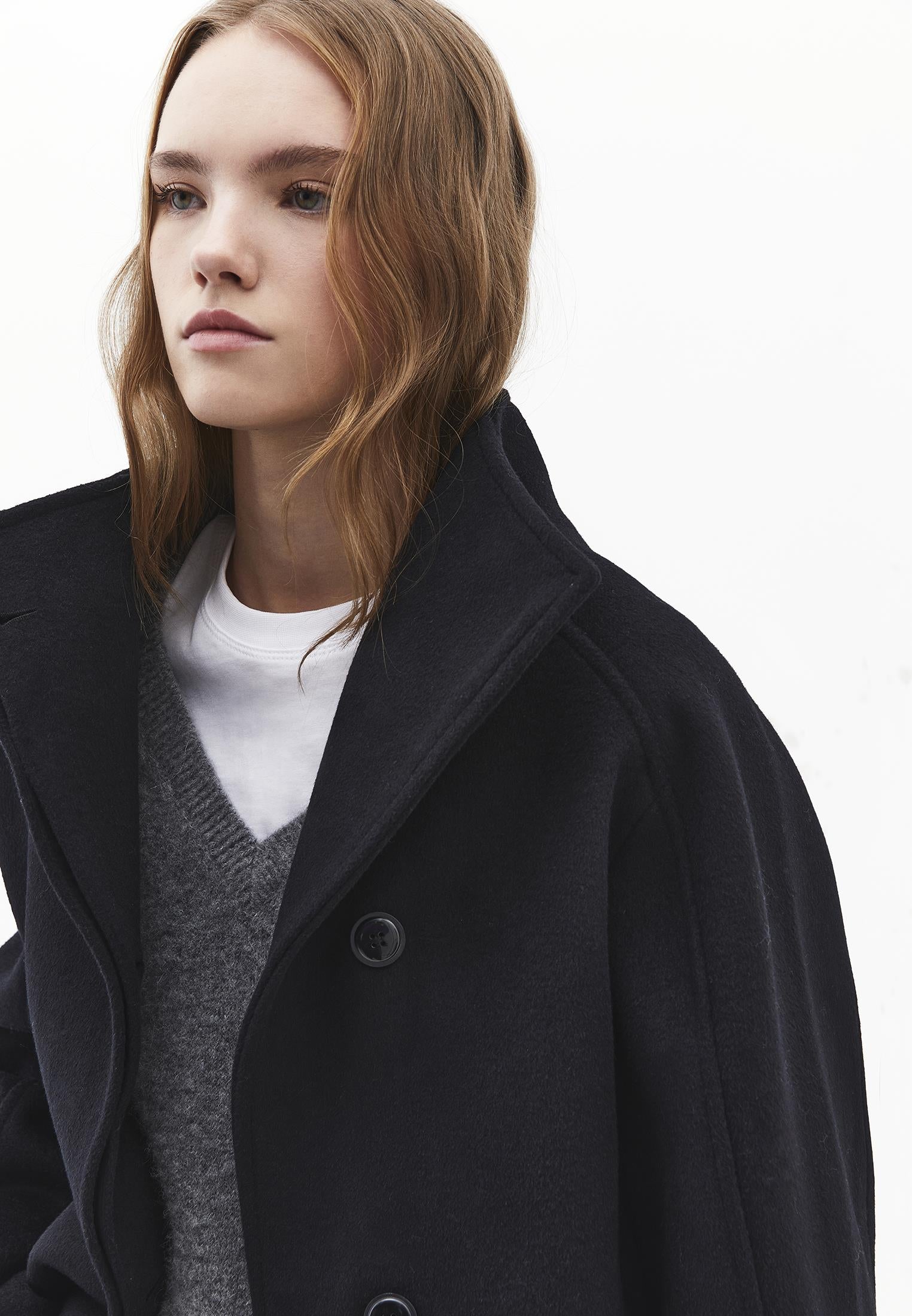Oversize Standard Women's Coat - BLACK